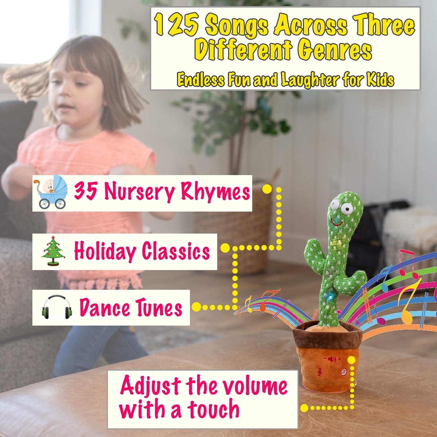 Juguete Cactus Bailarín Tiny Tots Toys - 125 Canciones LED