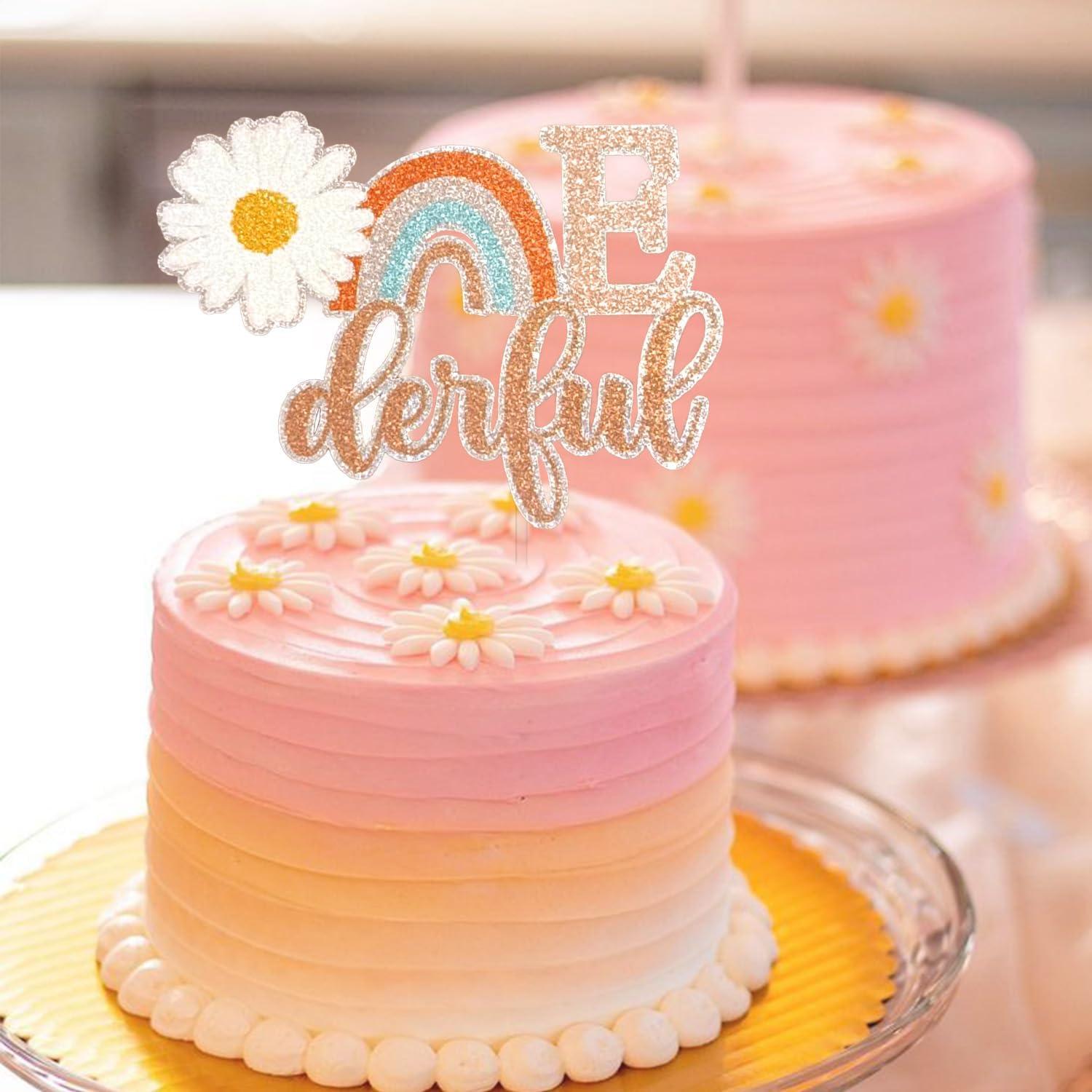 Topper de Pastel Daisy Onederful Festus 15.5x11.4cm Brillante