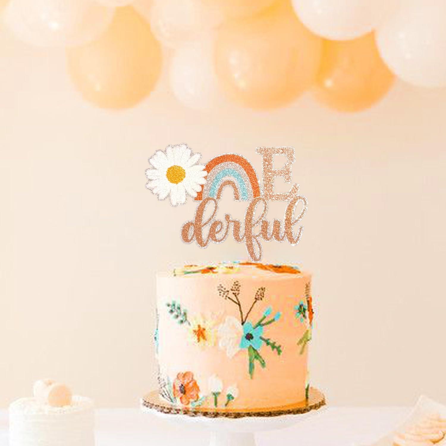 Topper de Pastel Daisy Onederful Festus 15.5x11.4cm Brillante