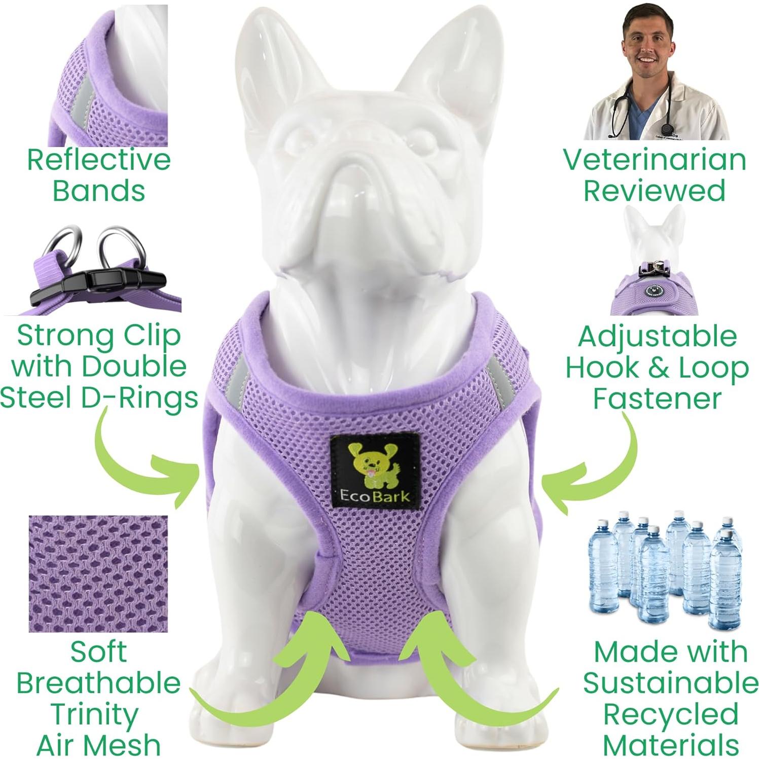 Arnés para Perros EcoBark XXXS Lavanda - Chaleco Suave para Cachorros