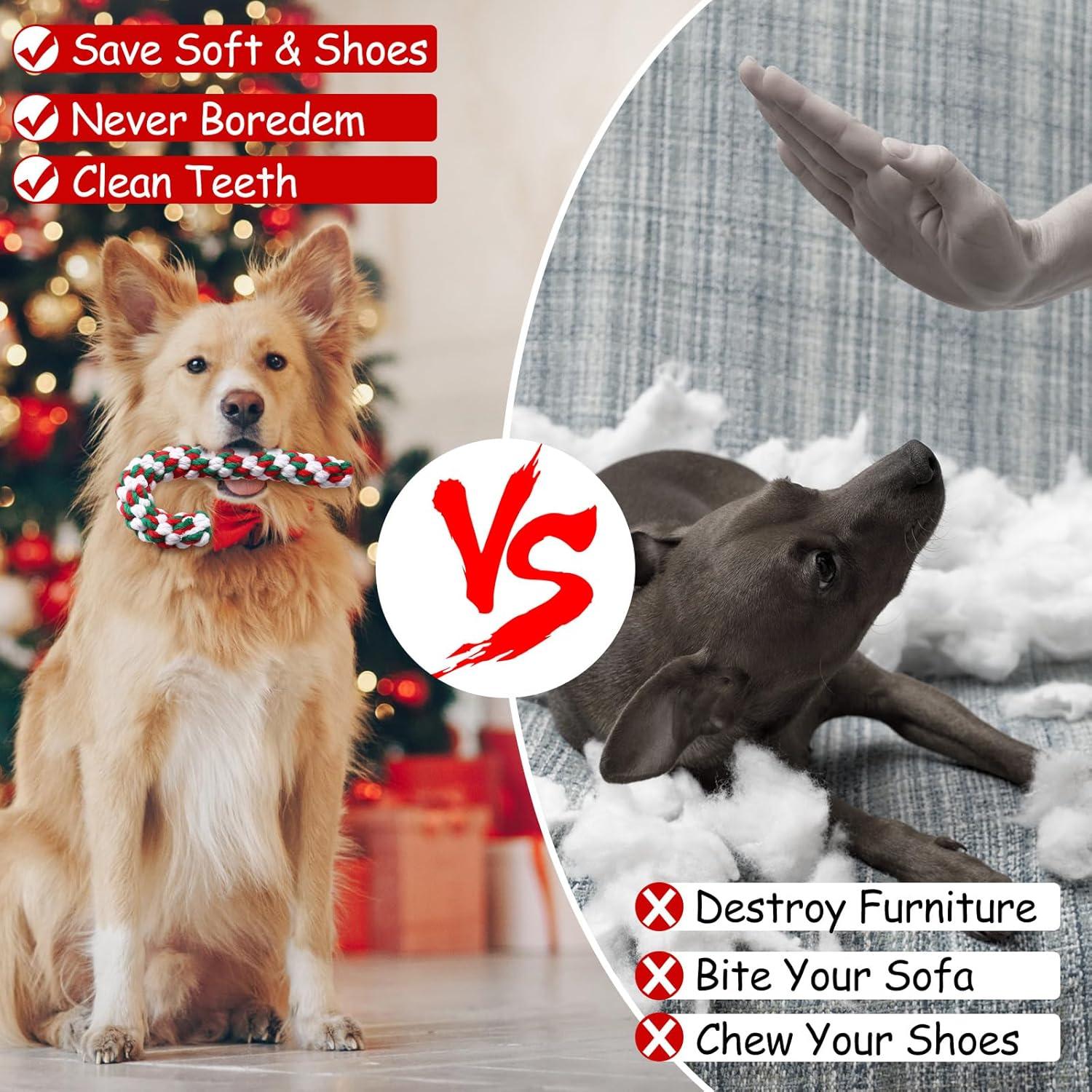 Juguetes de Cuerda para Perros Liliful 24 Piezas Navidad