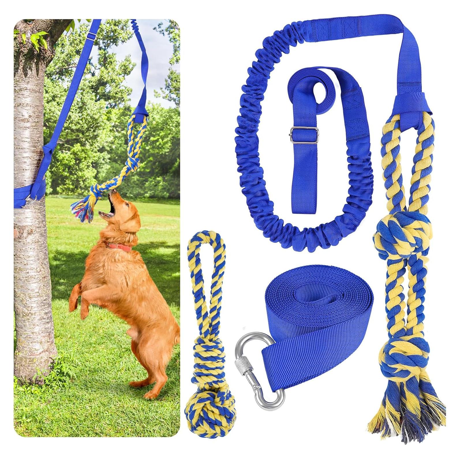 Juguete de tira y afloja para perros XiaZ - Cuerda elástica azul