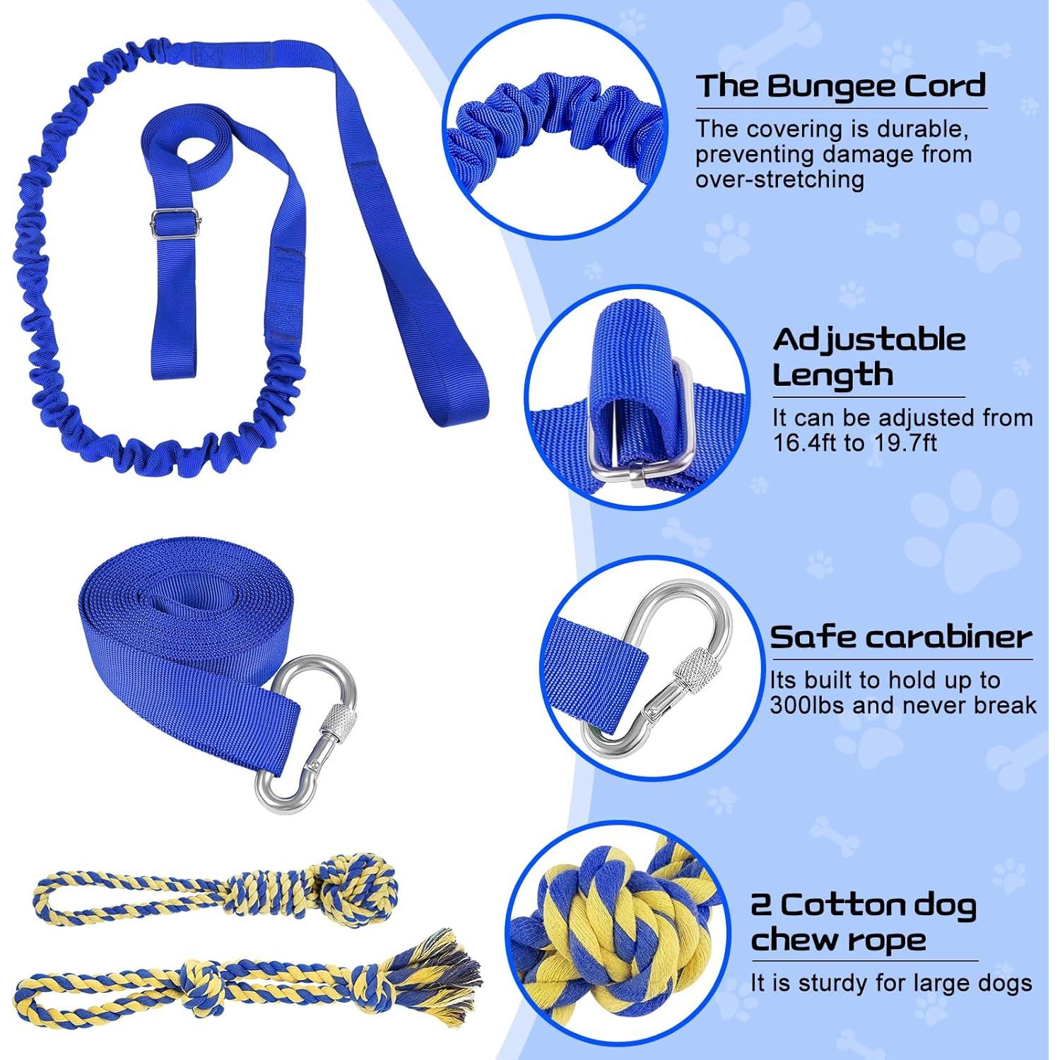 Juguete de tira y afloja para perros XiaZ - Cuerda elástica azul