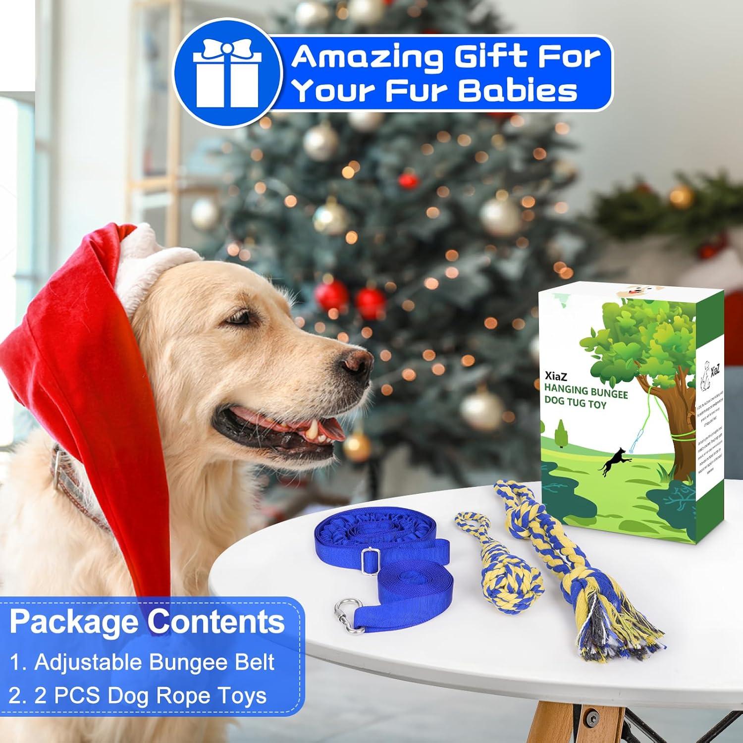 Juguete de tira y afloja para perros XiaZ - Cuerda elástica azul