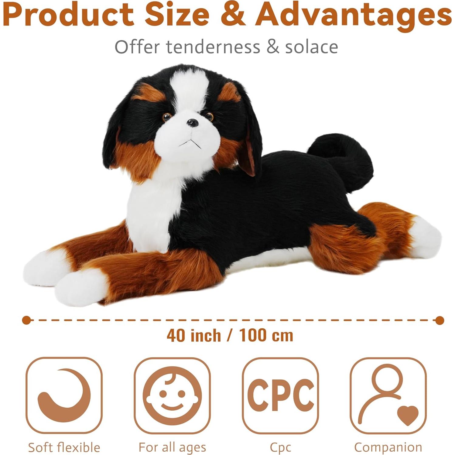 Perro de Montaña de Berna de Peluche Gigante 101.6 cm
