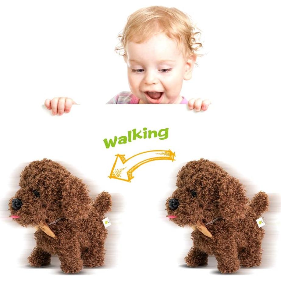 Perro Robot Interactivo Goldendoodle - Juguete de Peluche 17.78 cm