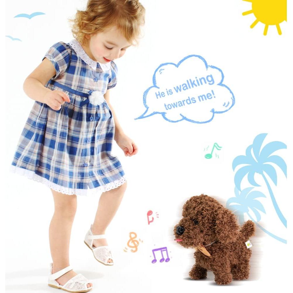 Perro Robot Interactivo Goldendoodle - Juguete de Peluche 17.78 cm