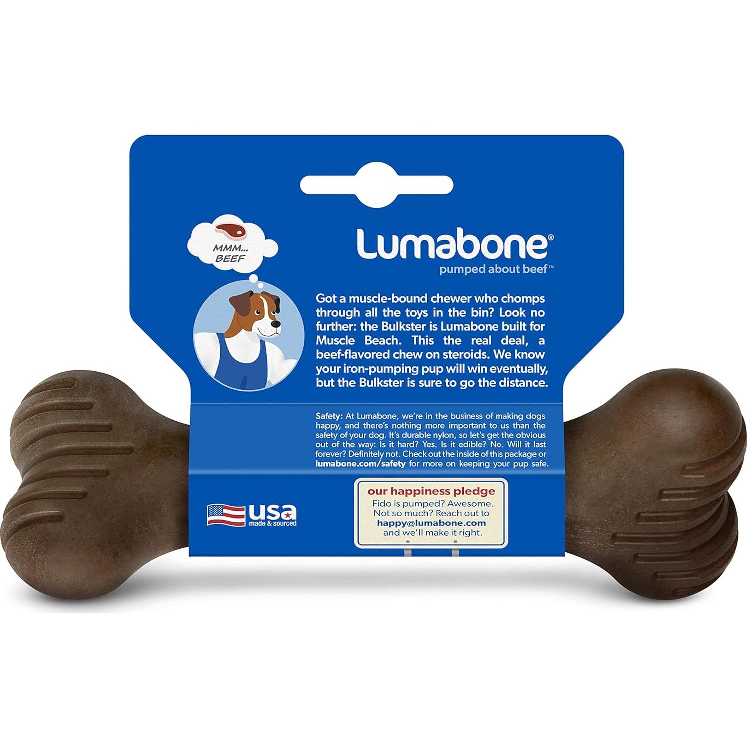 Juguete Masticable Lumabone Bulkster Pequeño Carne de Res