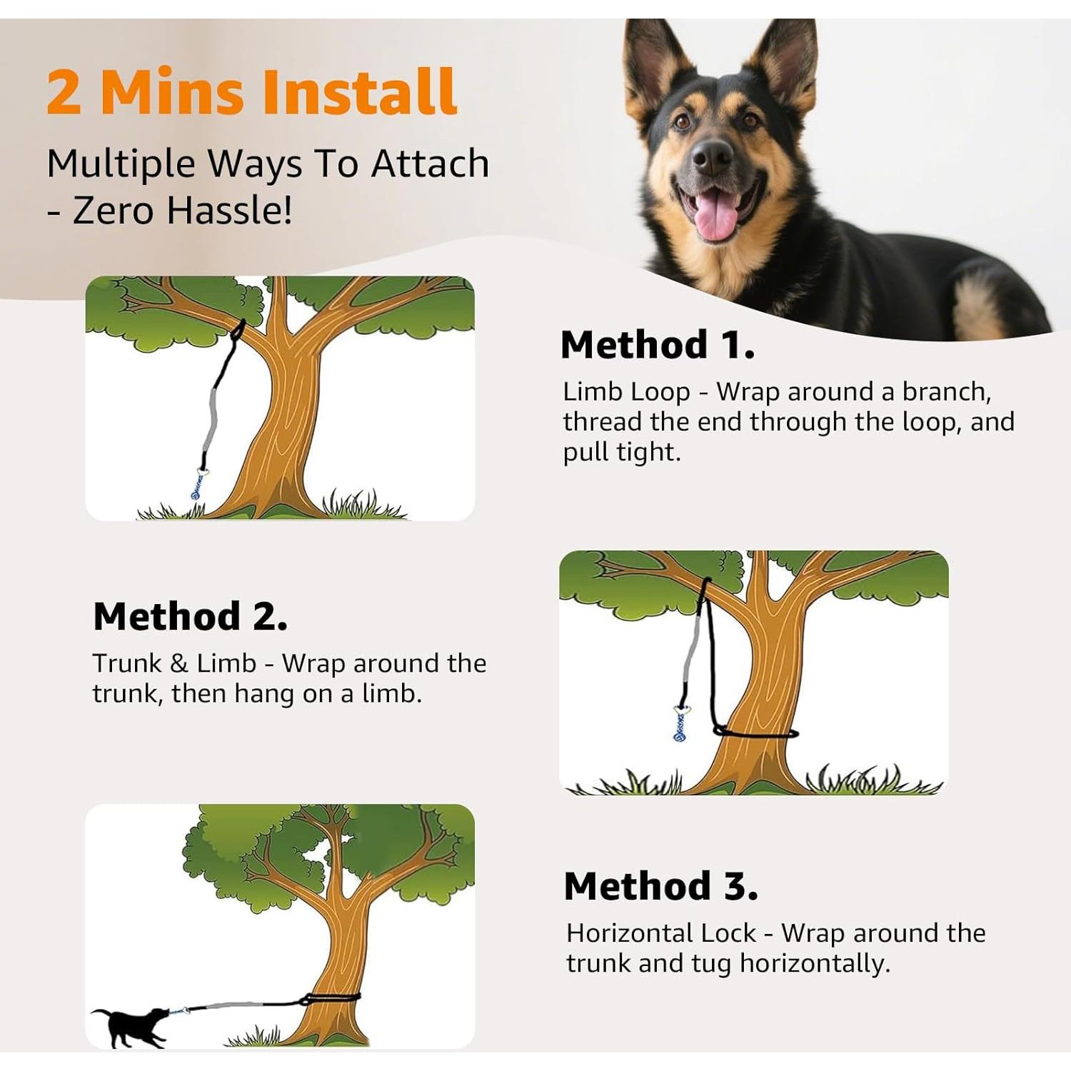 Juguete de Tirar con Bungee LOOBANI para Perros 6m Ajustable