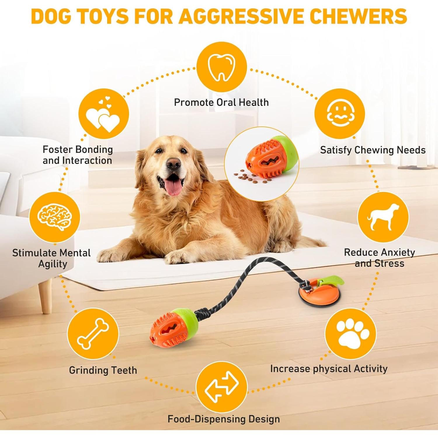 Juguete Interactivo para Perros Aipawzz con Ventosa y Cuerda