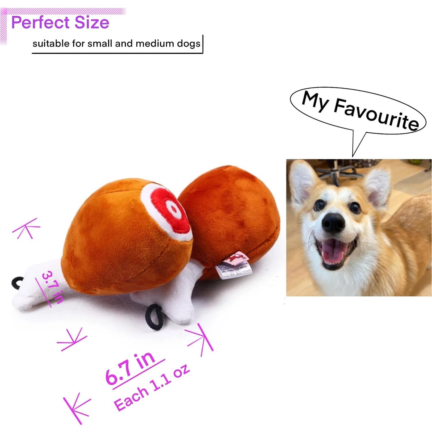 Juguetes de Peluche para Perros YESWOOD! Paquete de 3 Piernas de Pollo