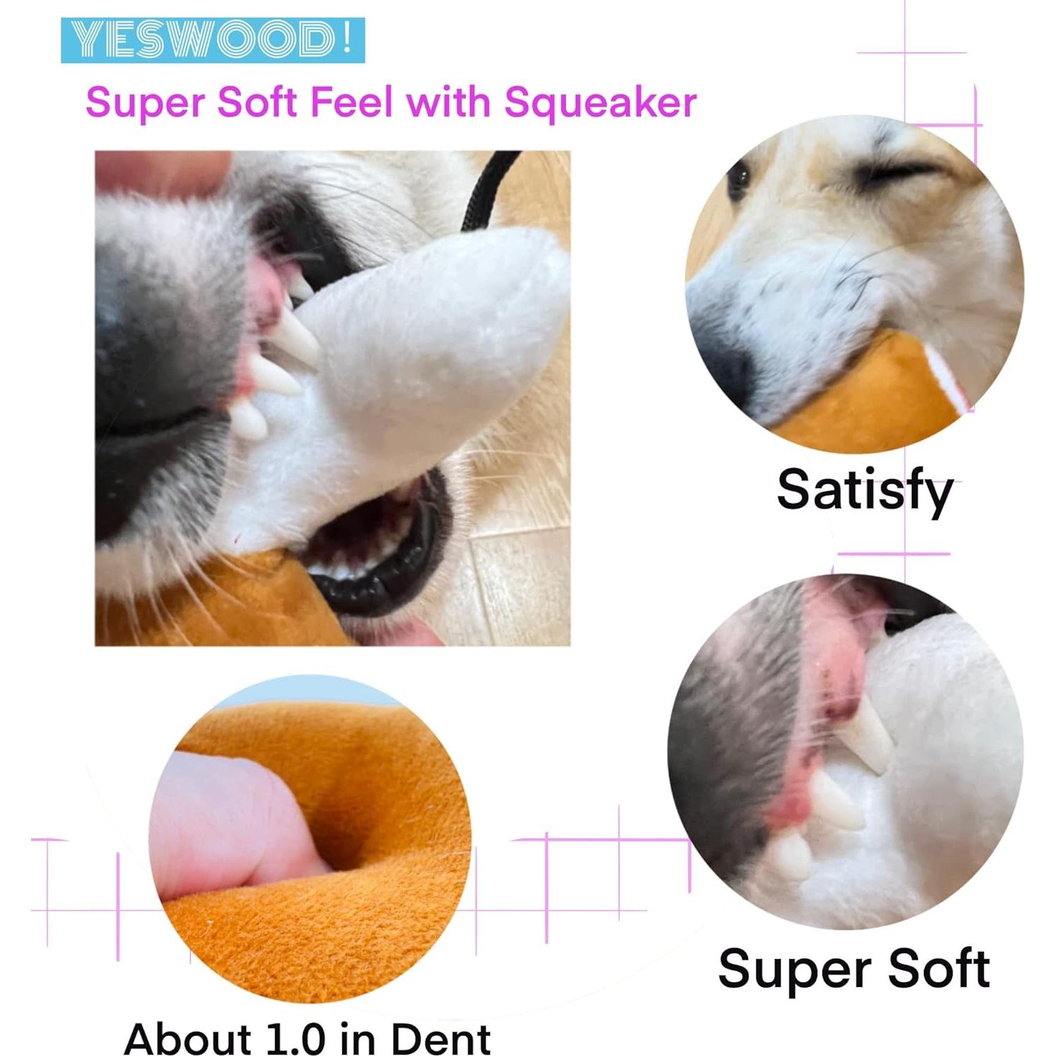 Juguetes de Peluche para Perros YESWOOD! Paquete de 3 Piernas de Pollo