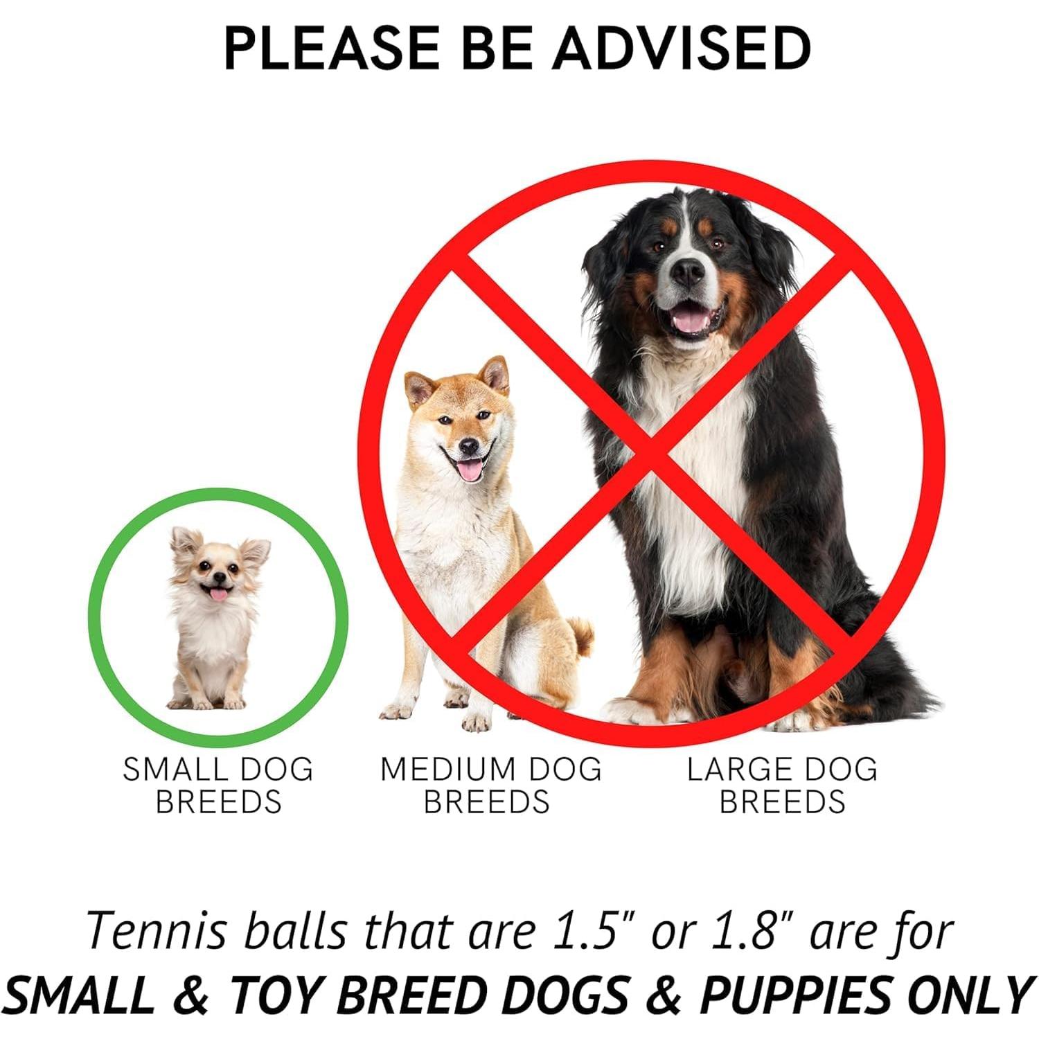 Pelotas de tenis para perros Midlee X-Small 3.81 cm - Paquete de 12