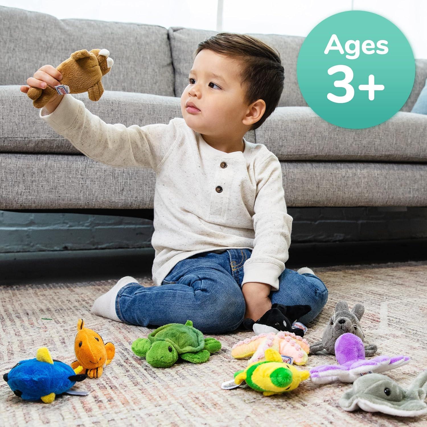 Conjunto de 10 Animales Marinos de Peluche Prextex - 10 a 12.7 cm