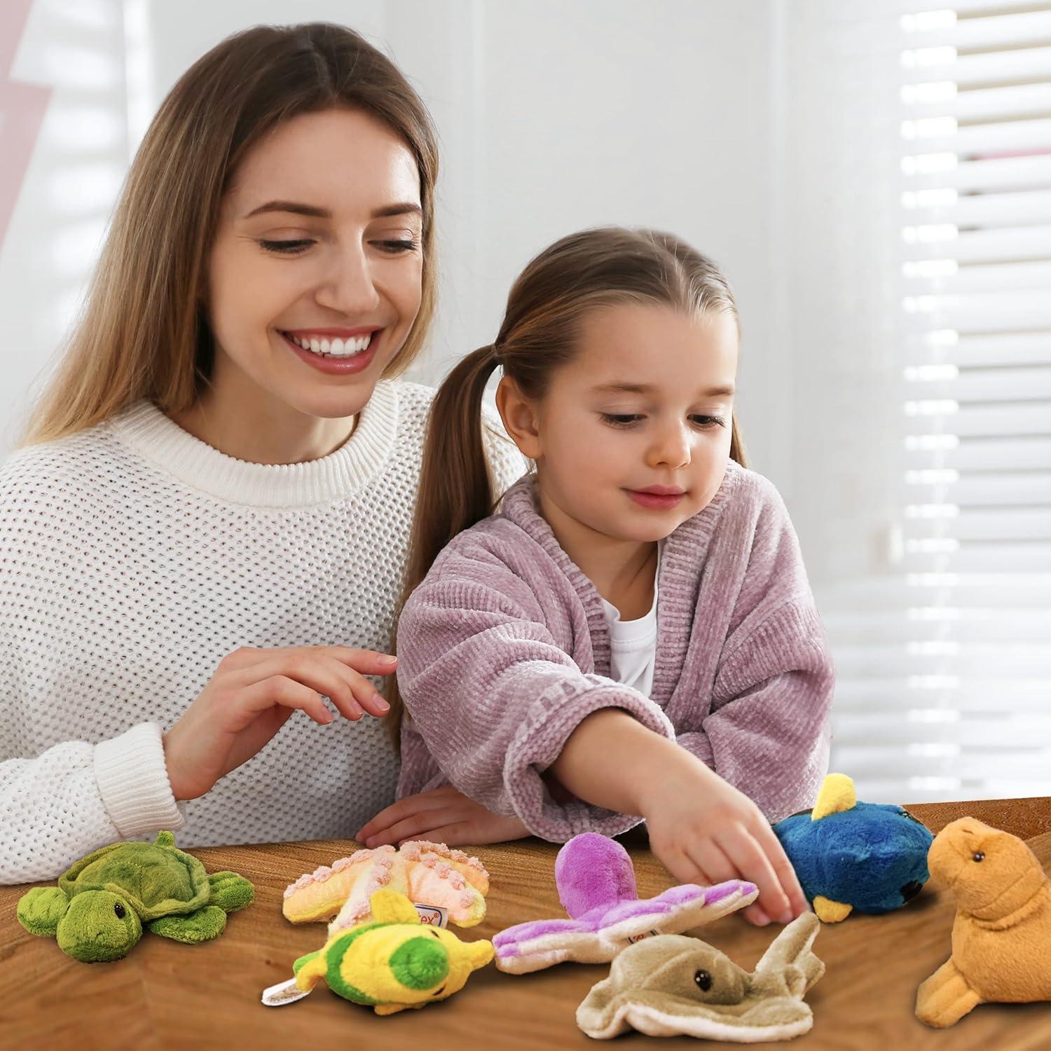 Conjunto de 10 Animales Marinos de Peluche Prextex - 10 a 12.7 cm