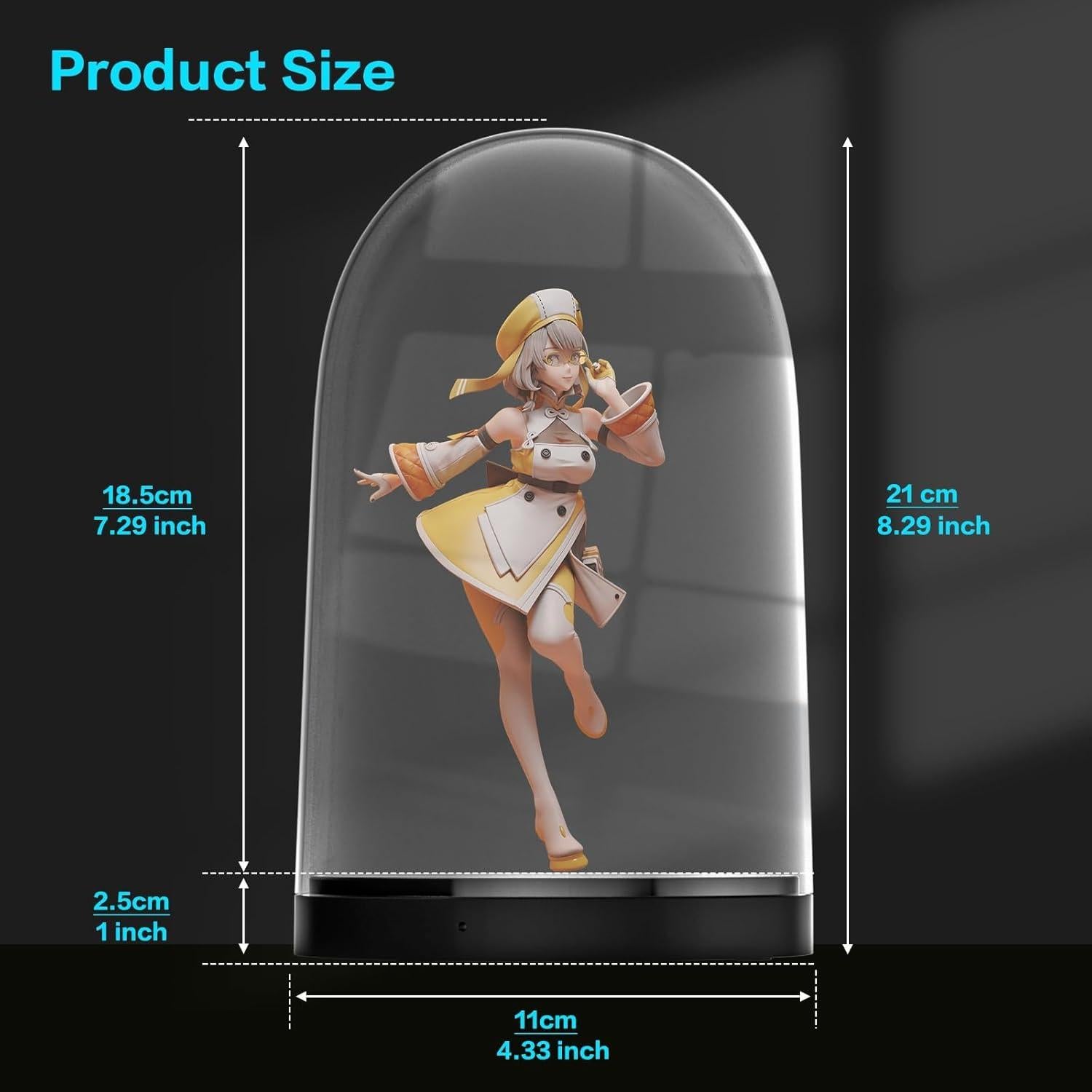 Caja de Exhibición Acrílica ECHZOVE con Luces LED 20.3cm