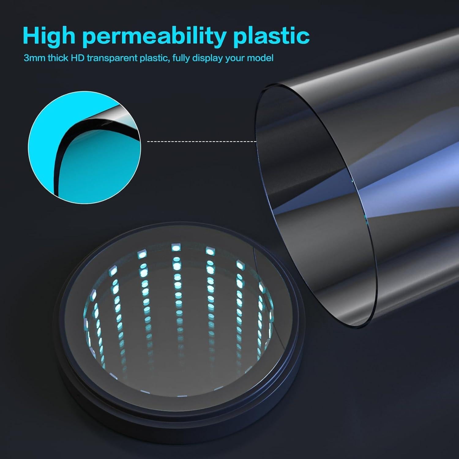 Caja de Exhibición Acrílica ECHZOVE con Luces LED 20.3cm