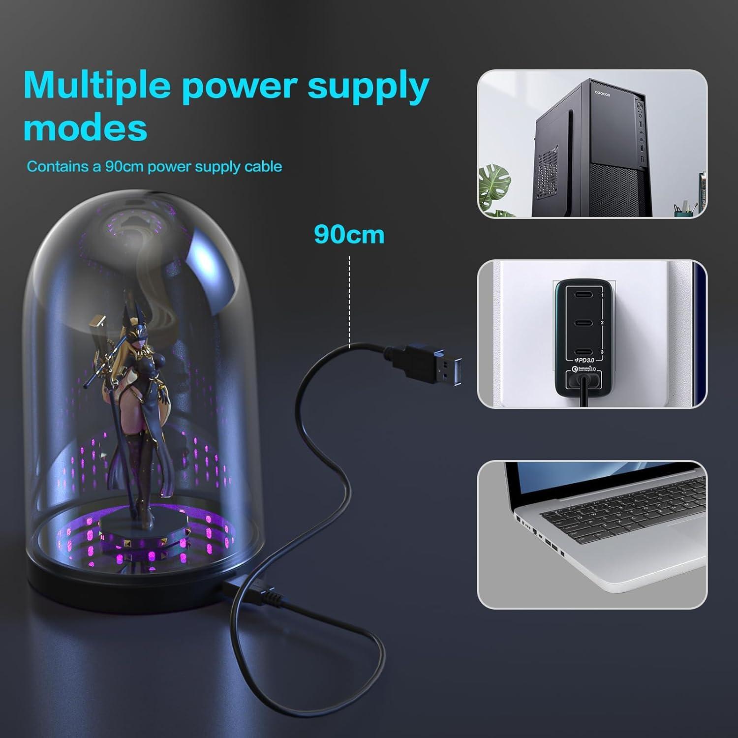 Caja de Exhibición Acrílica ECHZOVE con Luces LED 20.3cm