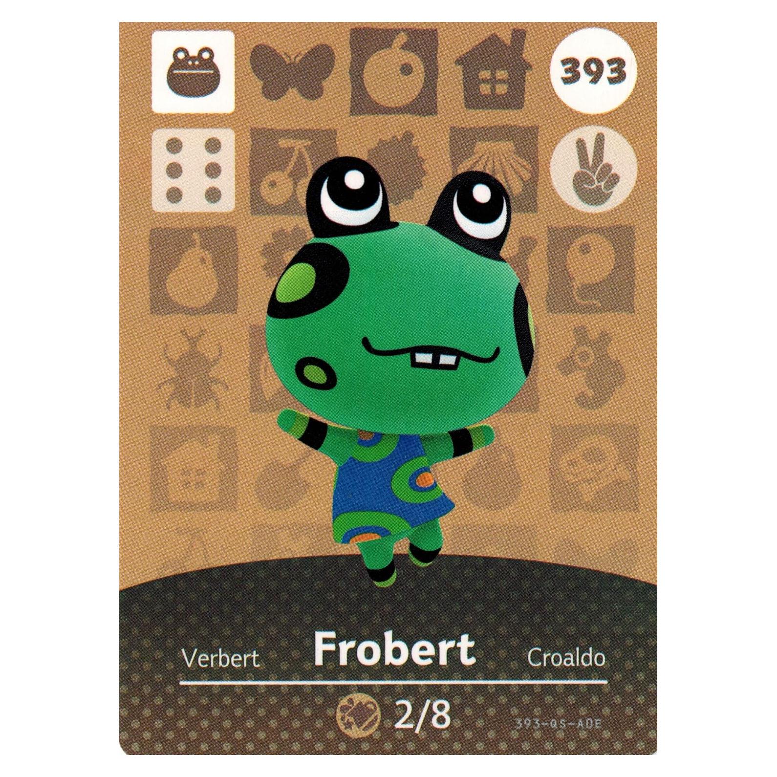 Tarjeta Amiibo Frobert 393/400 Nintendo Animal Crossing