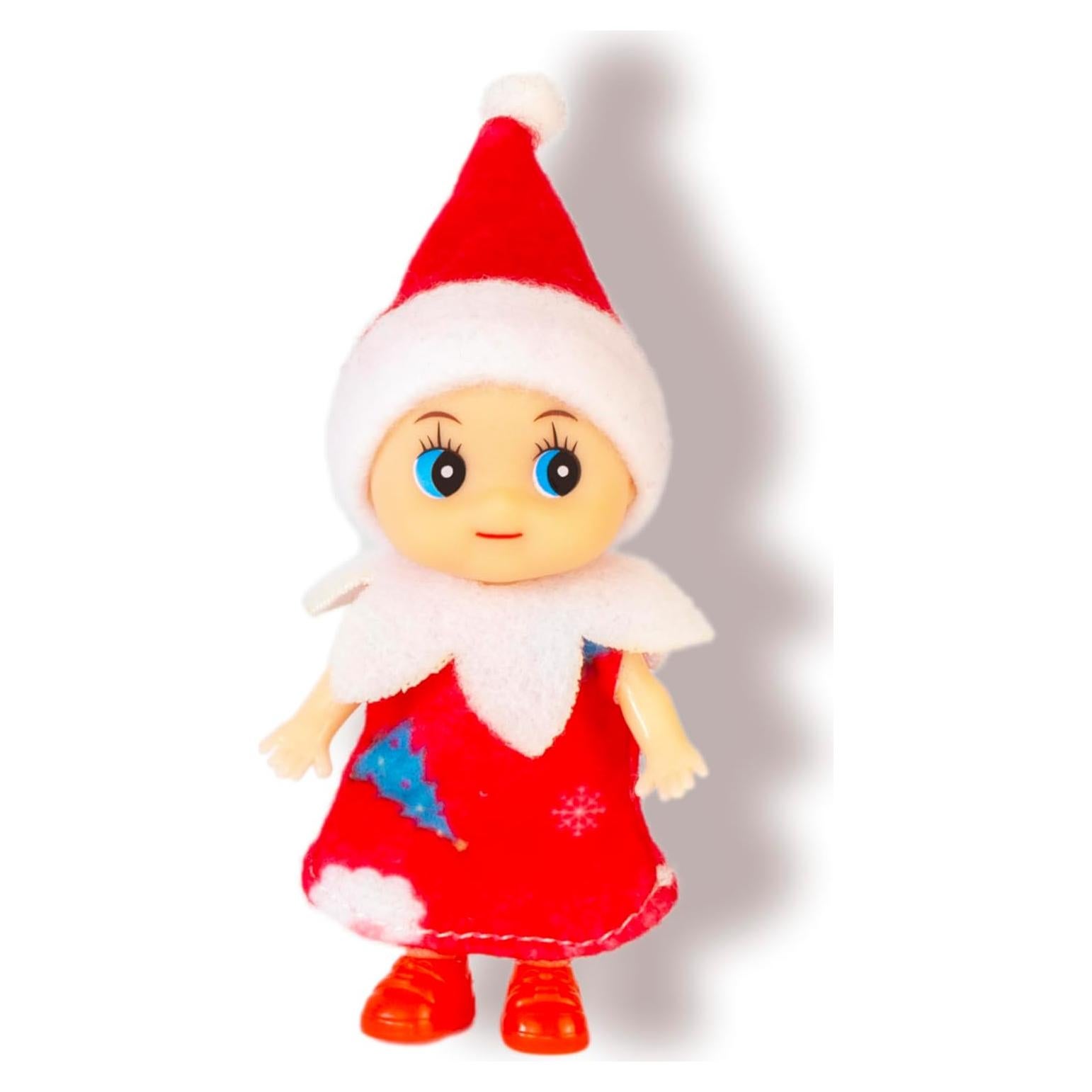 Muñeca Elfo Bebé Pequeño ZTI en Vestido Rojo 10 cm