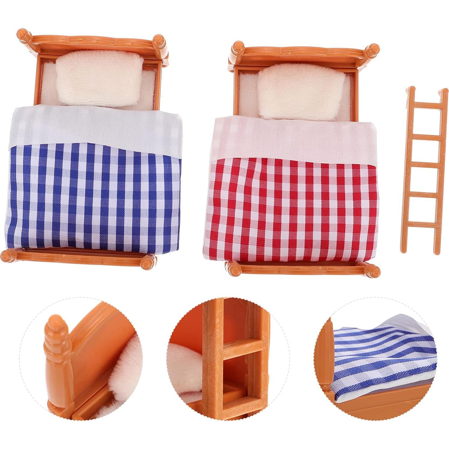 Cama Literas Miniatura Veemoon 10x9.6cm Accesorios Casa Muñecas