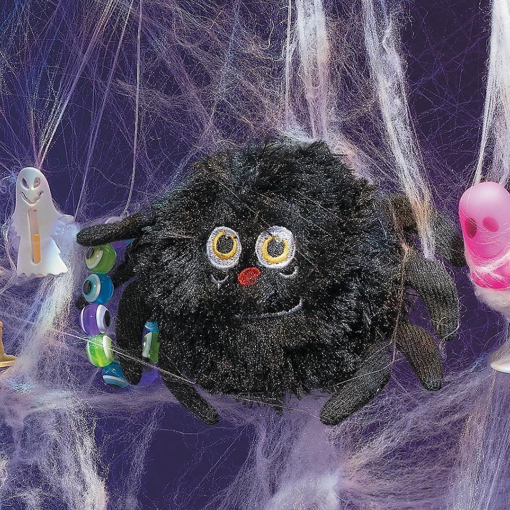 Arañas de Peluche Halloween Fun Express - Juego de 12 - 10 cm