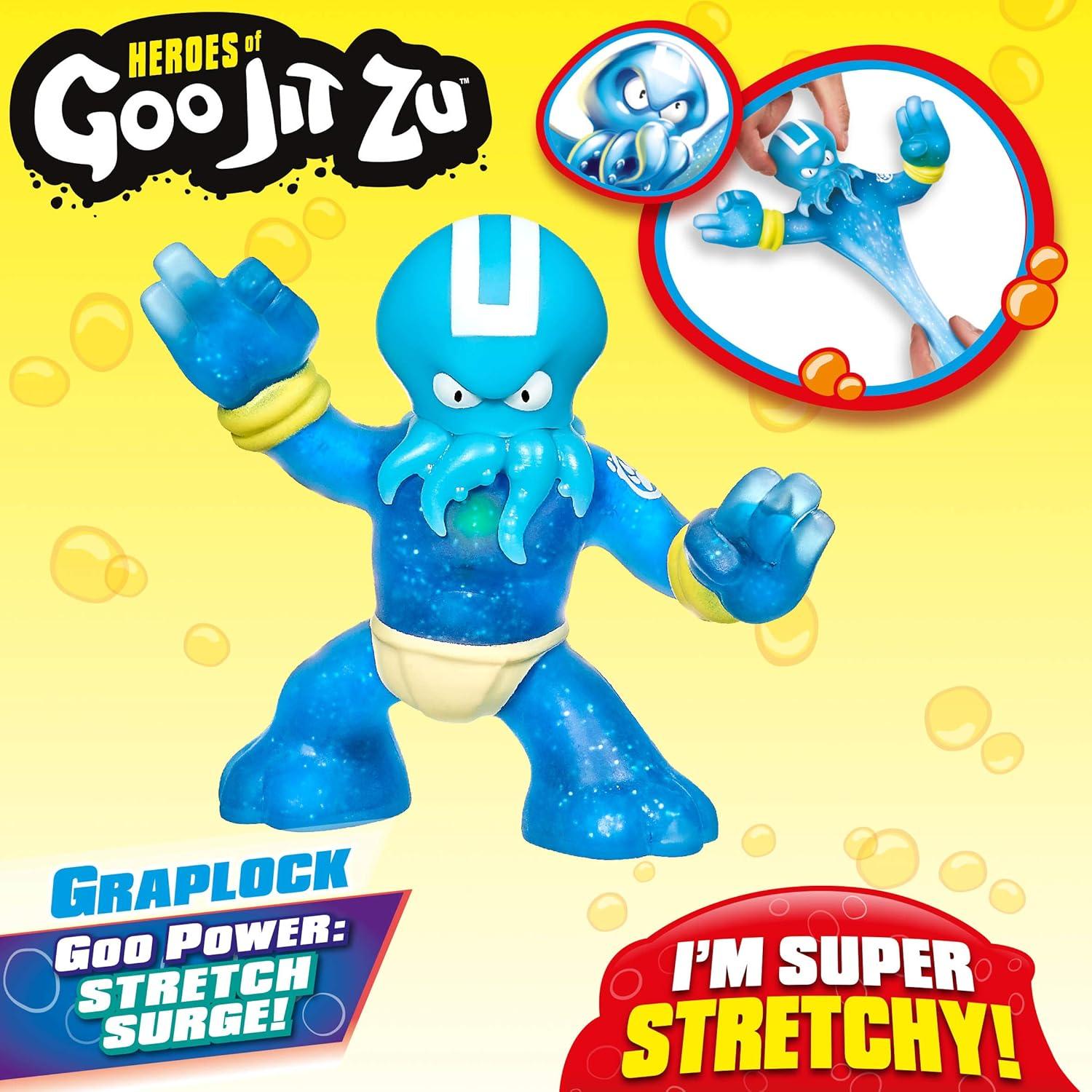 Héroes de Goo Jit Zu Graplock Pulpo Elástico 16.5 cm