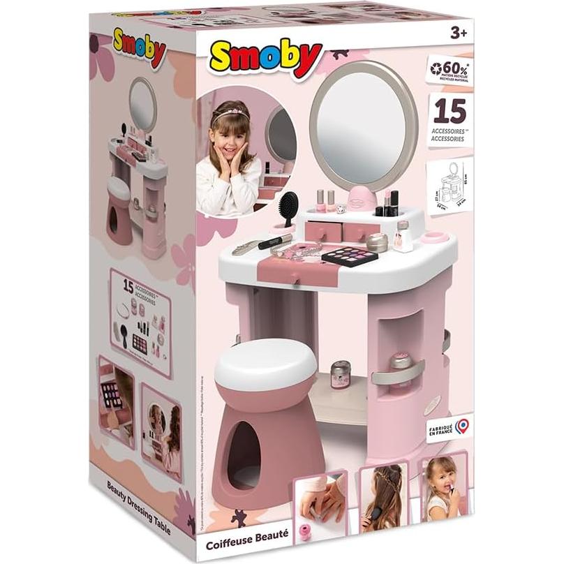 Mesa de Maquillaje Smoby con Espejo y 15 Accesorios - 3.55 kg