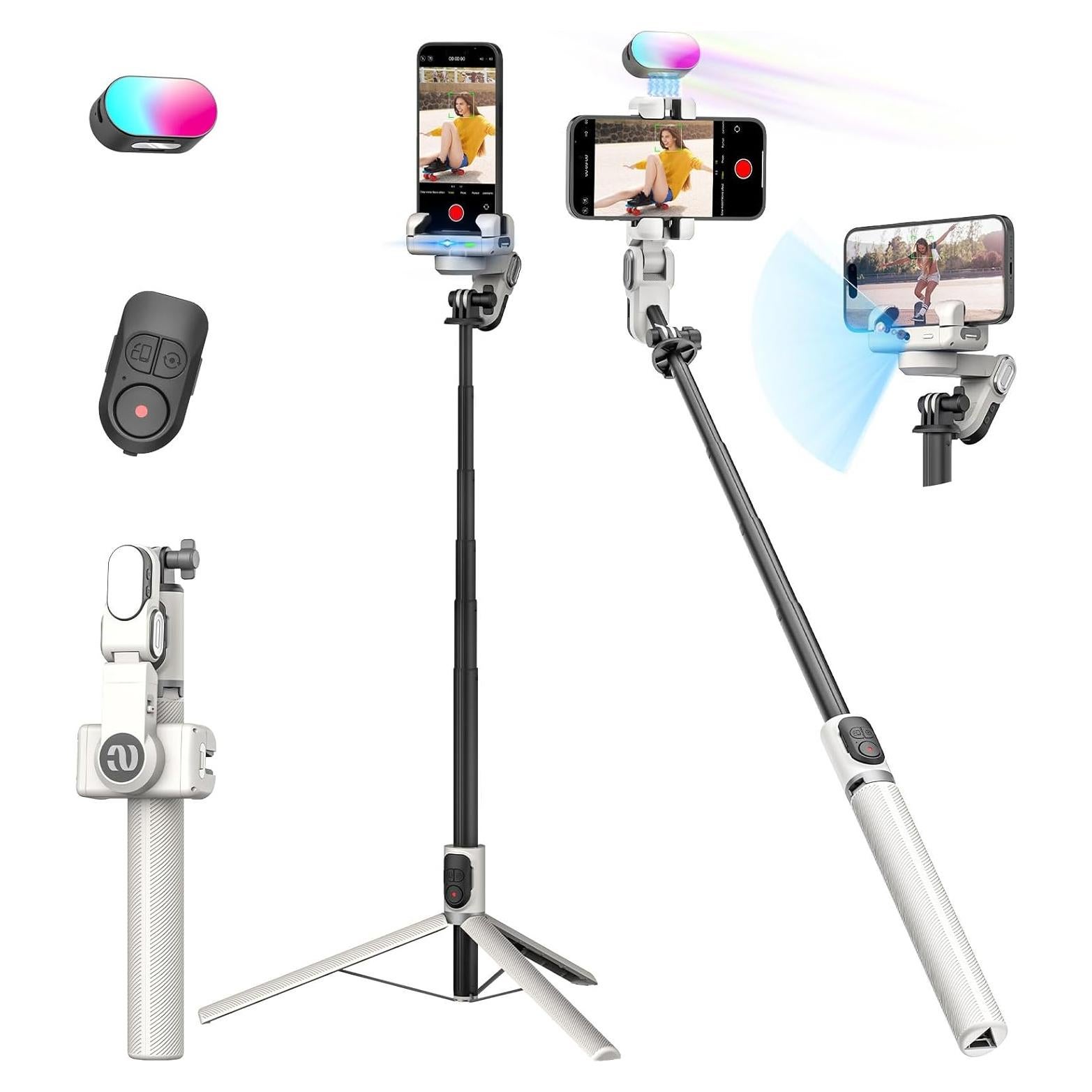 Estabilizador Gimbal AOCHUAN M2PRO 4 en 1 con Luz RGB