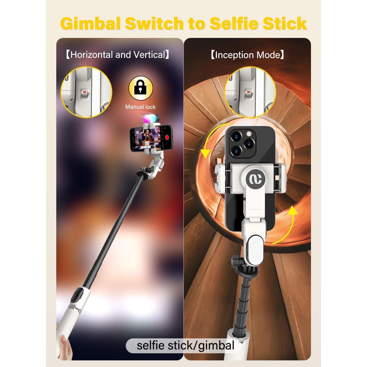 Estabilizador Gimbal AOCHUAN M2PRO 4 en 1 con Luz RGB