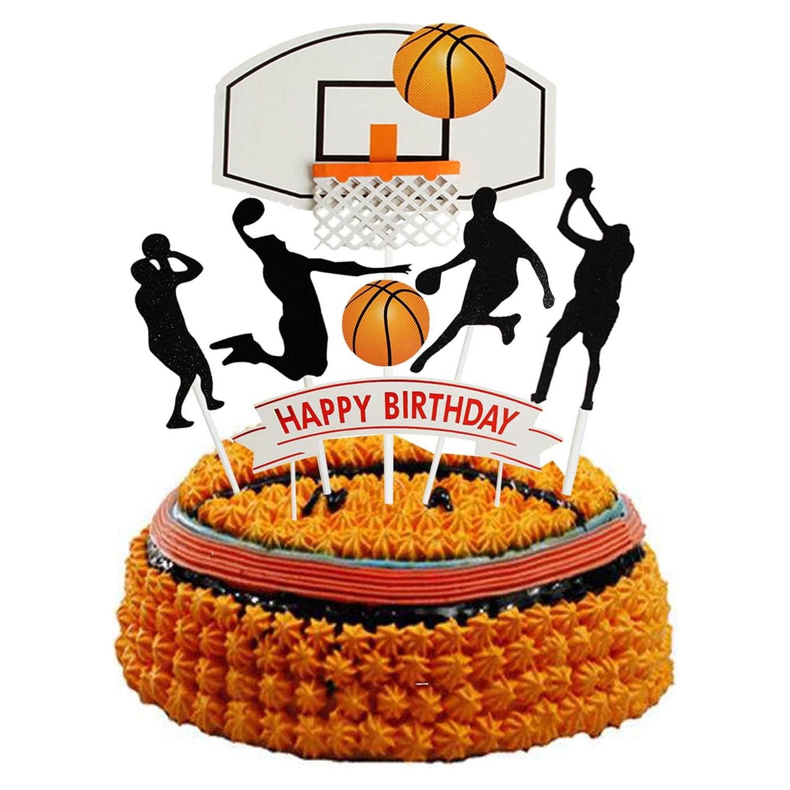 Juego de Decoración de Pastel de Baloncesto ZHENGYE 7 Piezas