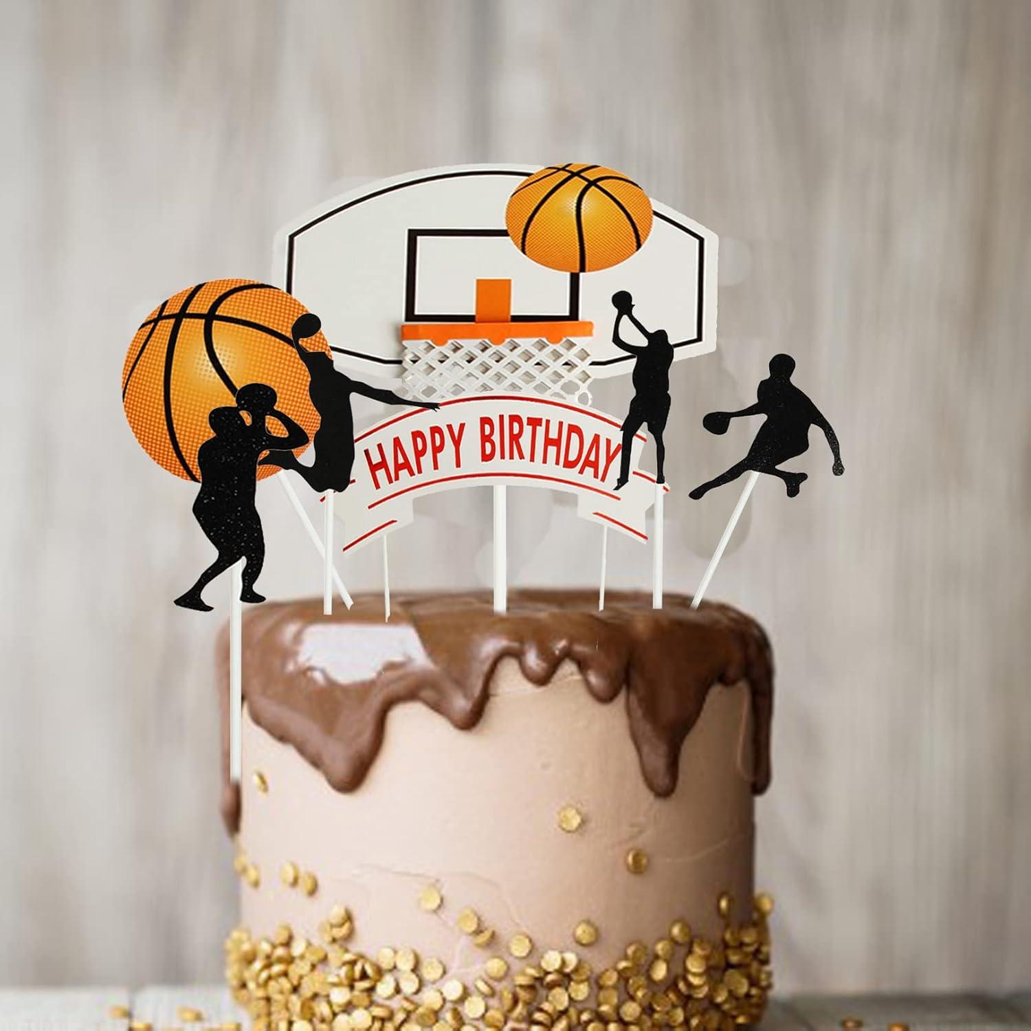Juego de Decoración de Pastel de Baloncesto ZHENGYE 7 Piezas