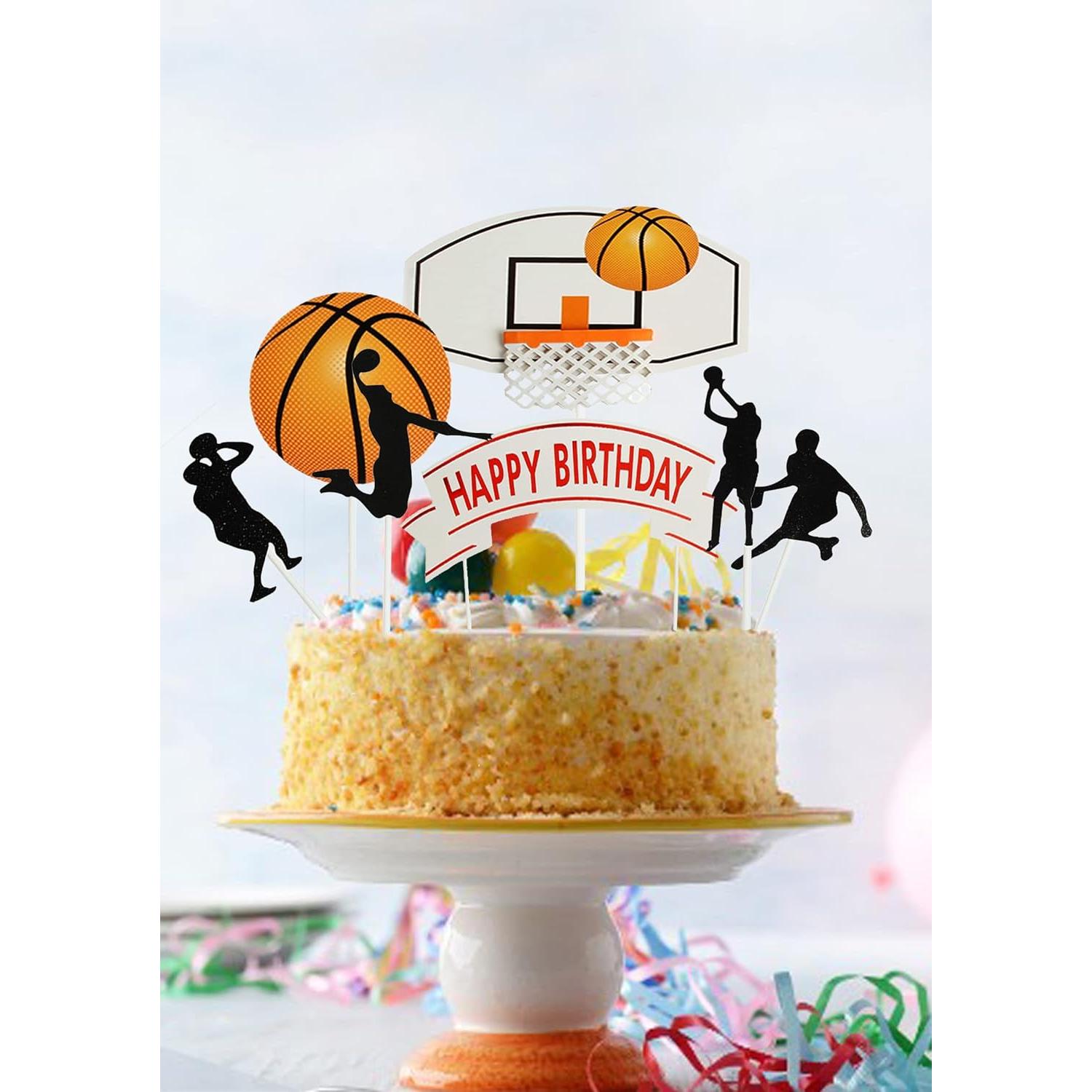 Juego de Decoración de Pastel de Baloncesto ZHENGYE 7 Piezas