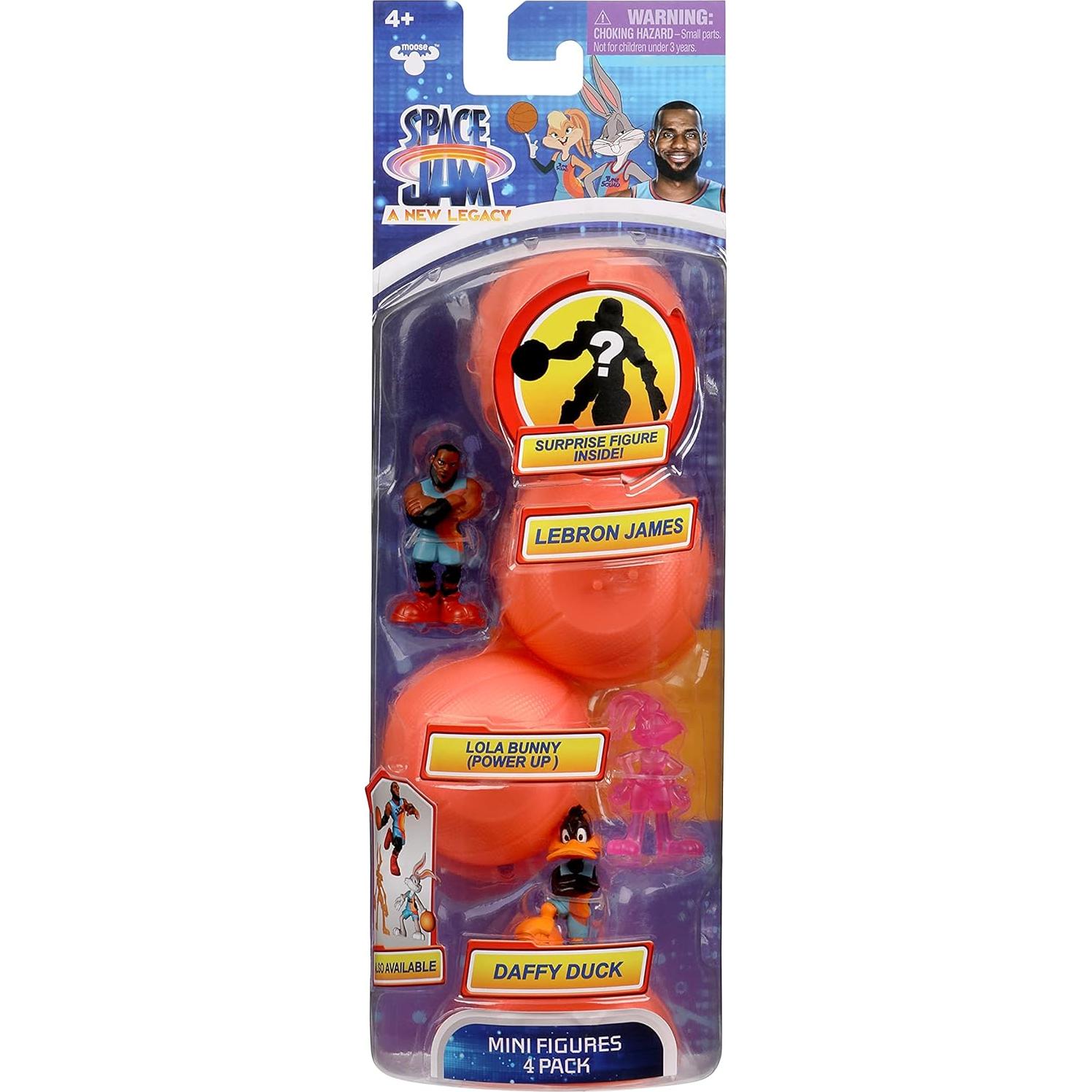 Figuras de Acción Space Jam Moose Toys - Paquete de 4 - LeBron, Pato Lucas, Lola Bunny