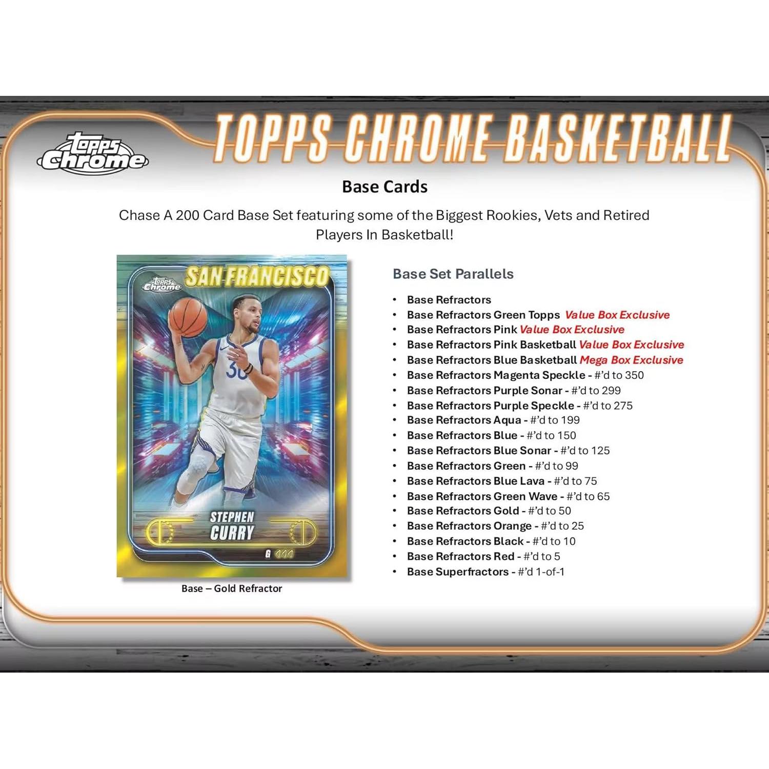 Caja de Cartas de Baloncesto Topps Chrome 2025 - 8 Paquetes