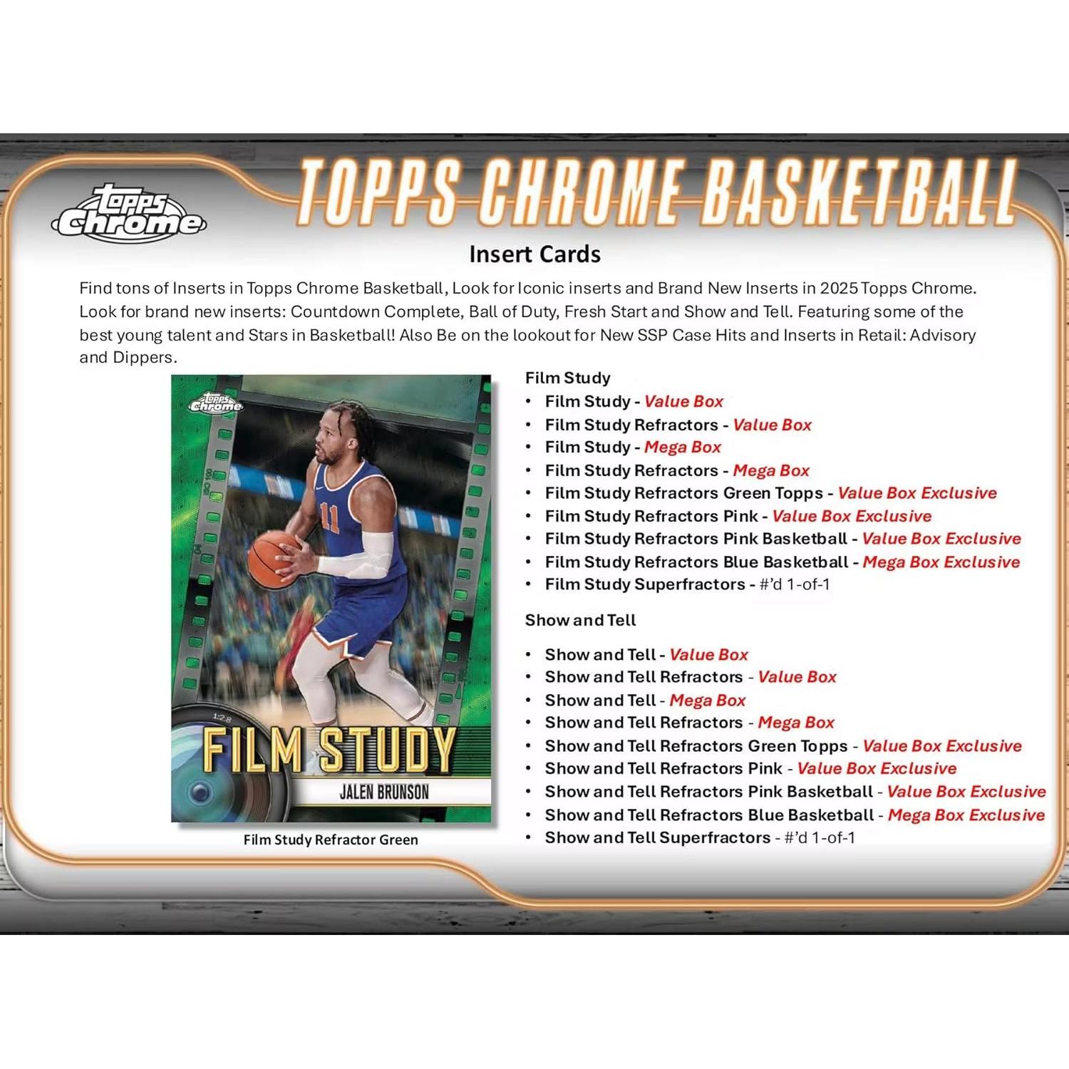 Caja de Cartas de Baloncesto Topps Chrome 2025 - 8 Paquetes