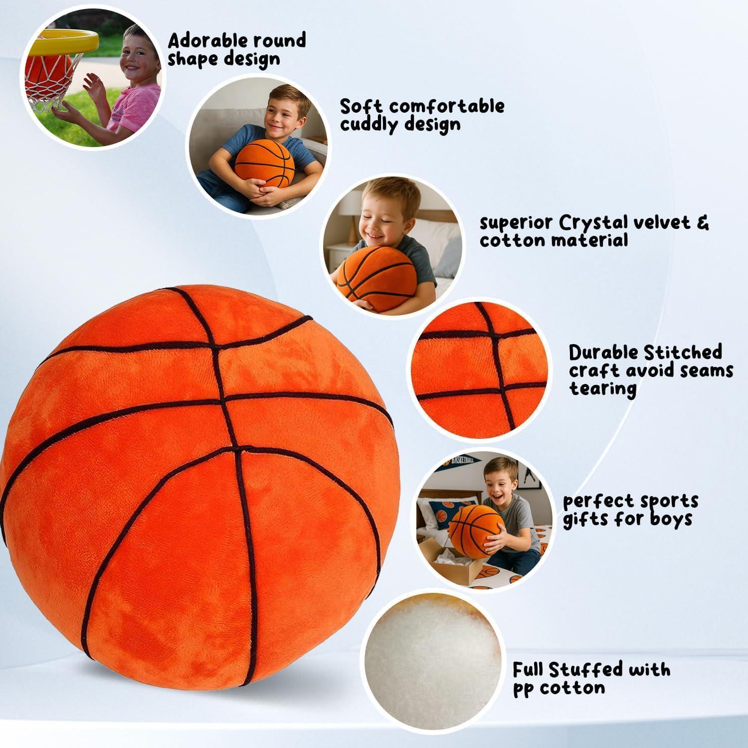 Cojín de Peluche Baloncesto T PLAY 25.4 cm para Niños 3+