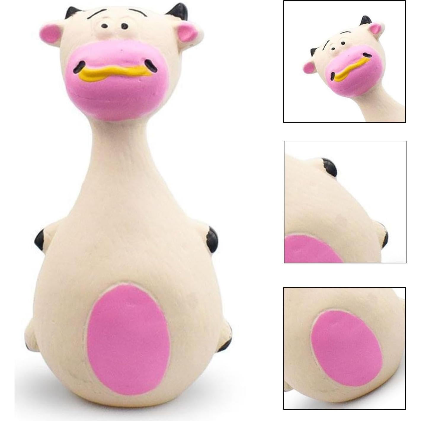 Juguete Interactivo para Perros TEUOPIOE Vaca Blanca Squeaky