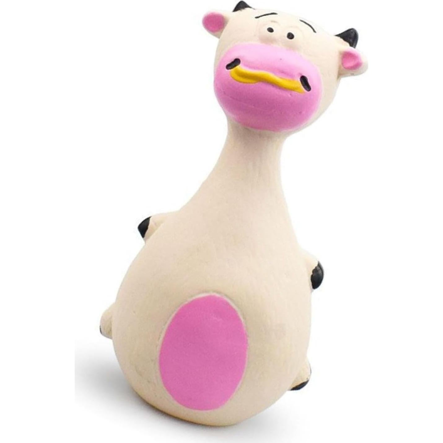 Juguete Interactivo para Perros TEUOPIOE Vaca Blanca Squeaky