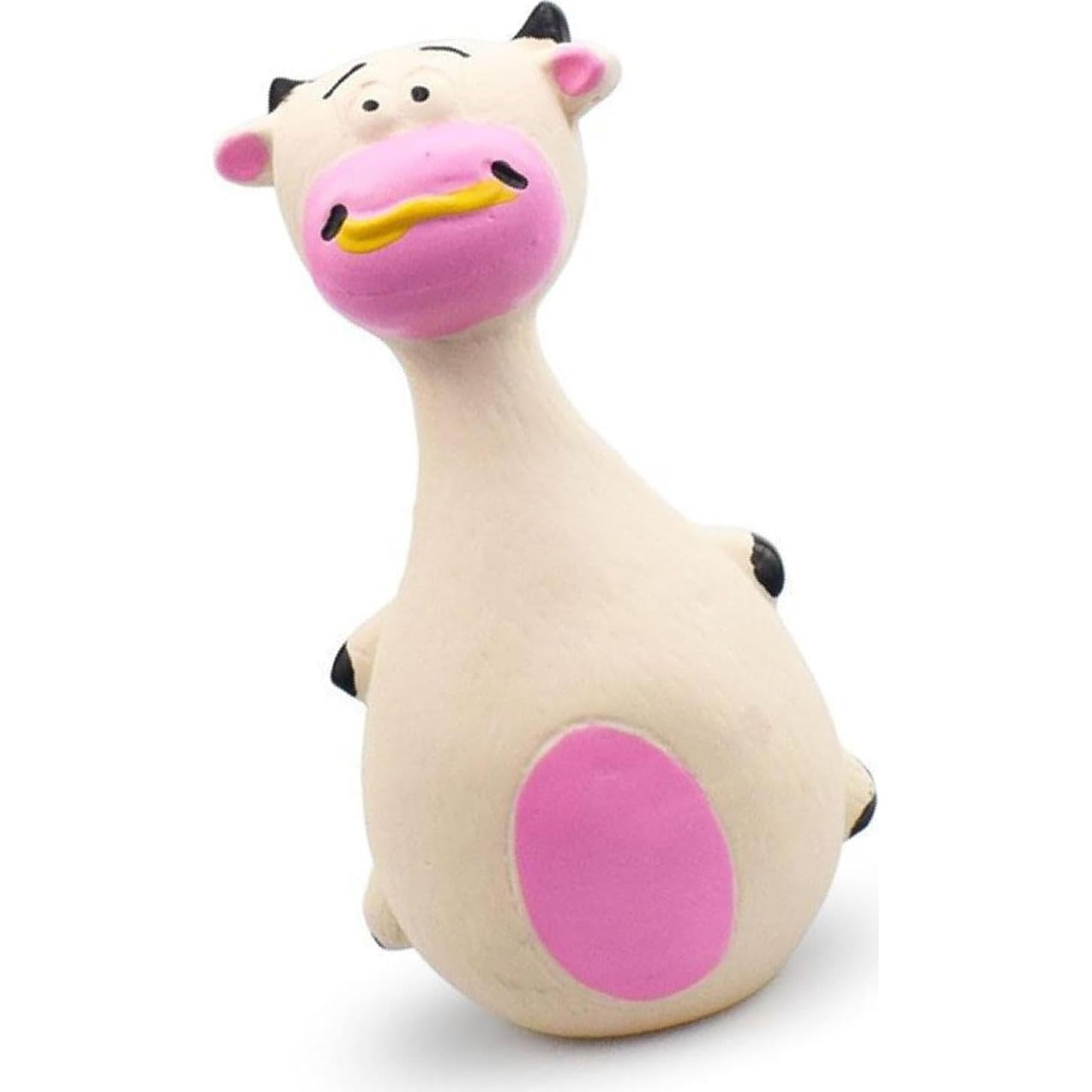 Juguete Interactivo para Perros TEUOPIOE Vaca Blanca Squeaky