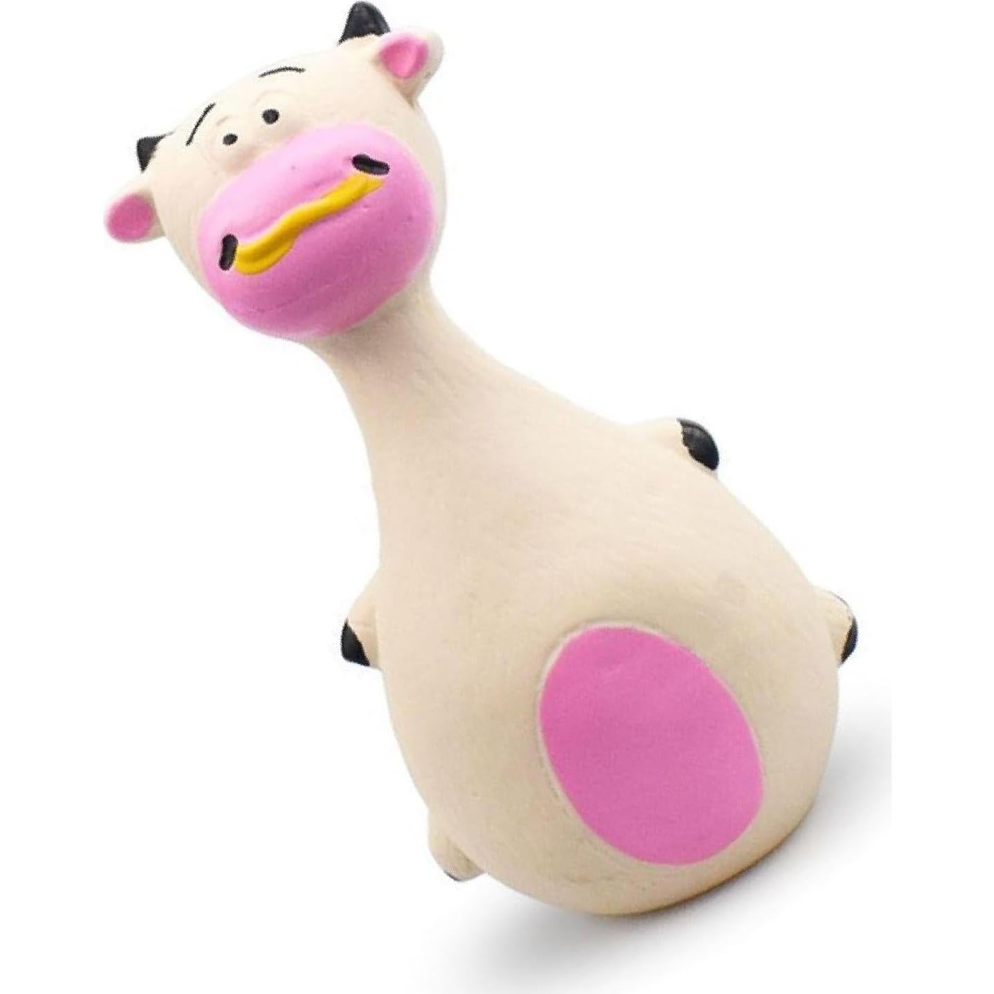 Juguete Interactivo para Perros TEUOPIOE Vaca Blanca Squeaky