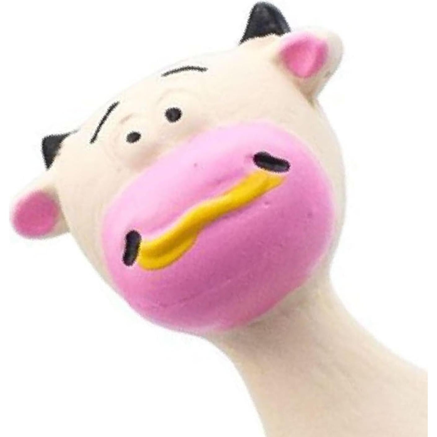 Juguete Interactivo para Perros TEUOPIOE Vaca Blanca Squeaky