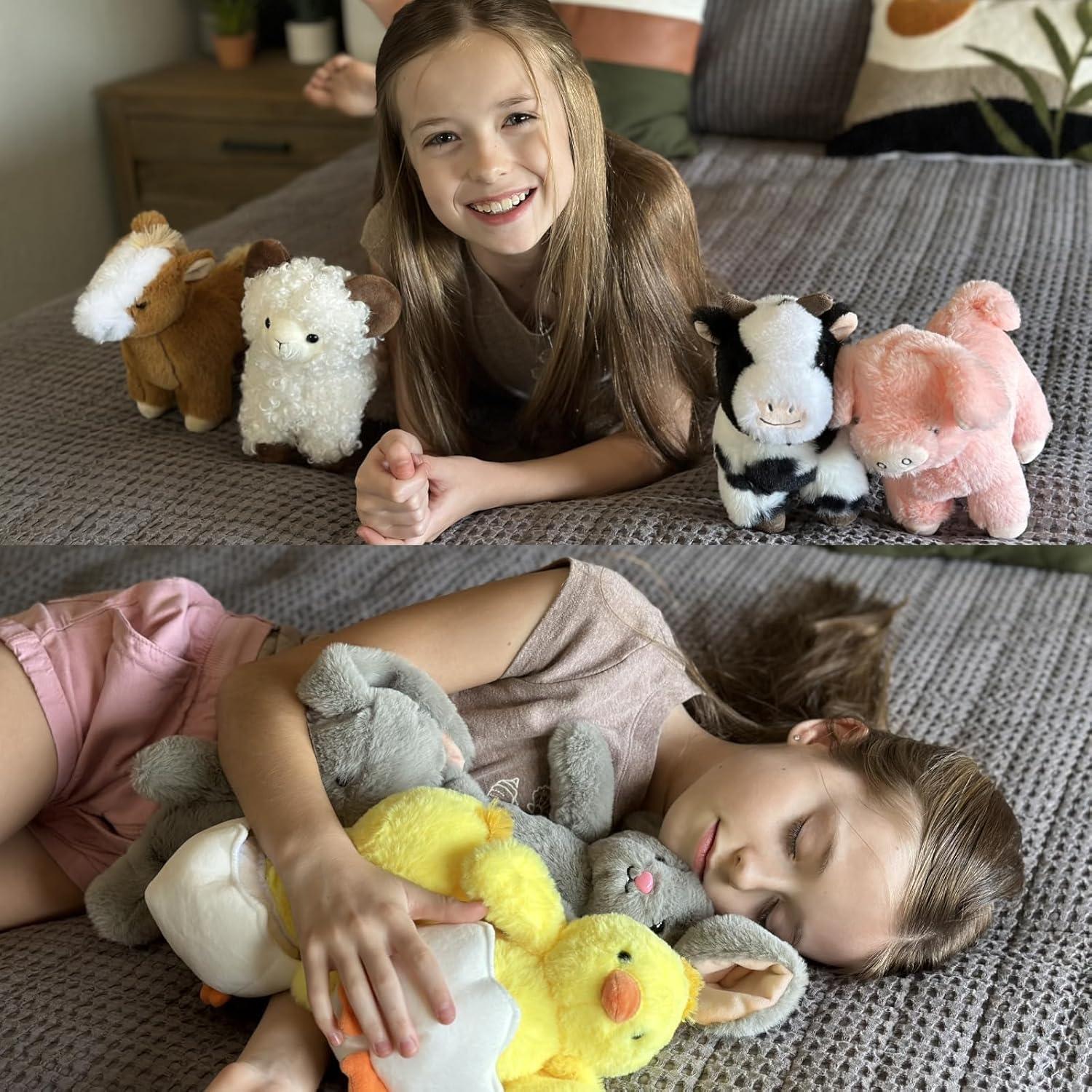 MaoGoLan 10 Animales de Granja de Peluche para Niños 25.4 cm