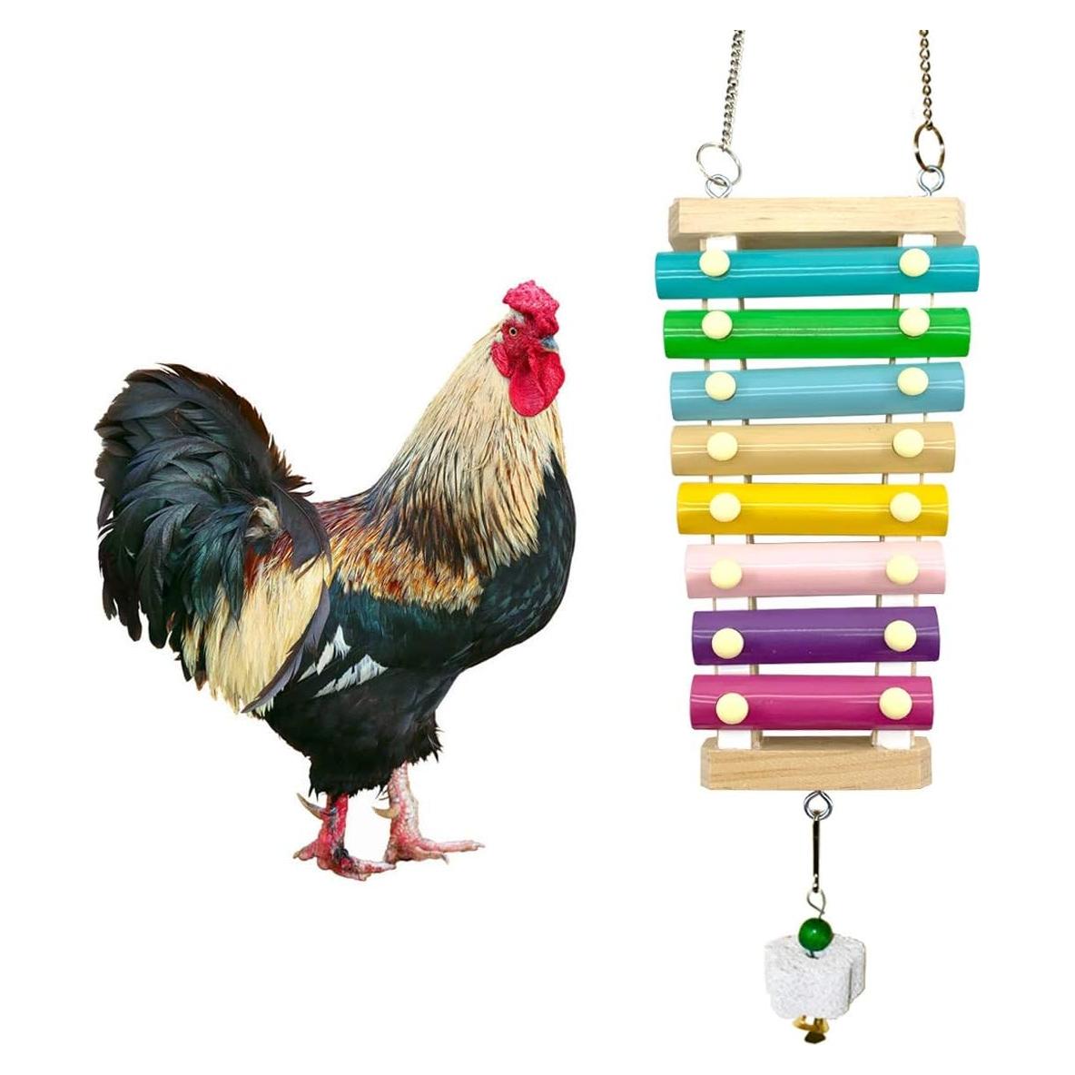 Juguete de xilófono para gallinas Vehomy con piedra de moler