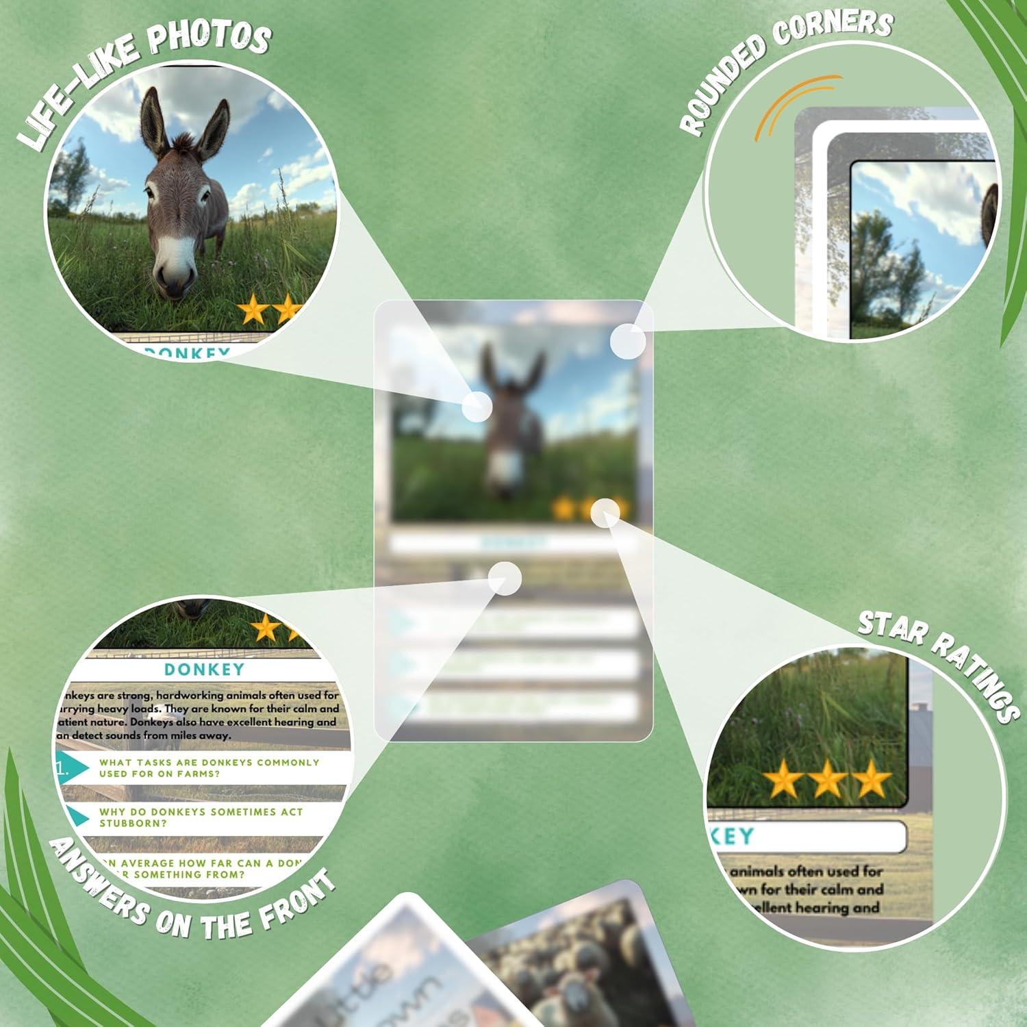 Tarjetas de Trivia de Animales de Granja Pequeñas Verdades - 20 Tarjetas Educativas para Niños 3+