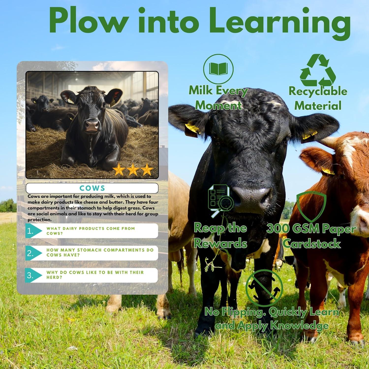 Tarjetas de Trivia de Animales de Granja Pequeñas Verdades - 20 Tarjetas Educativas para Niños 3+