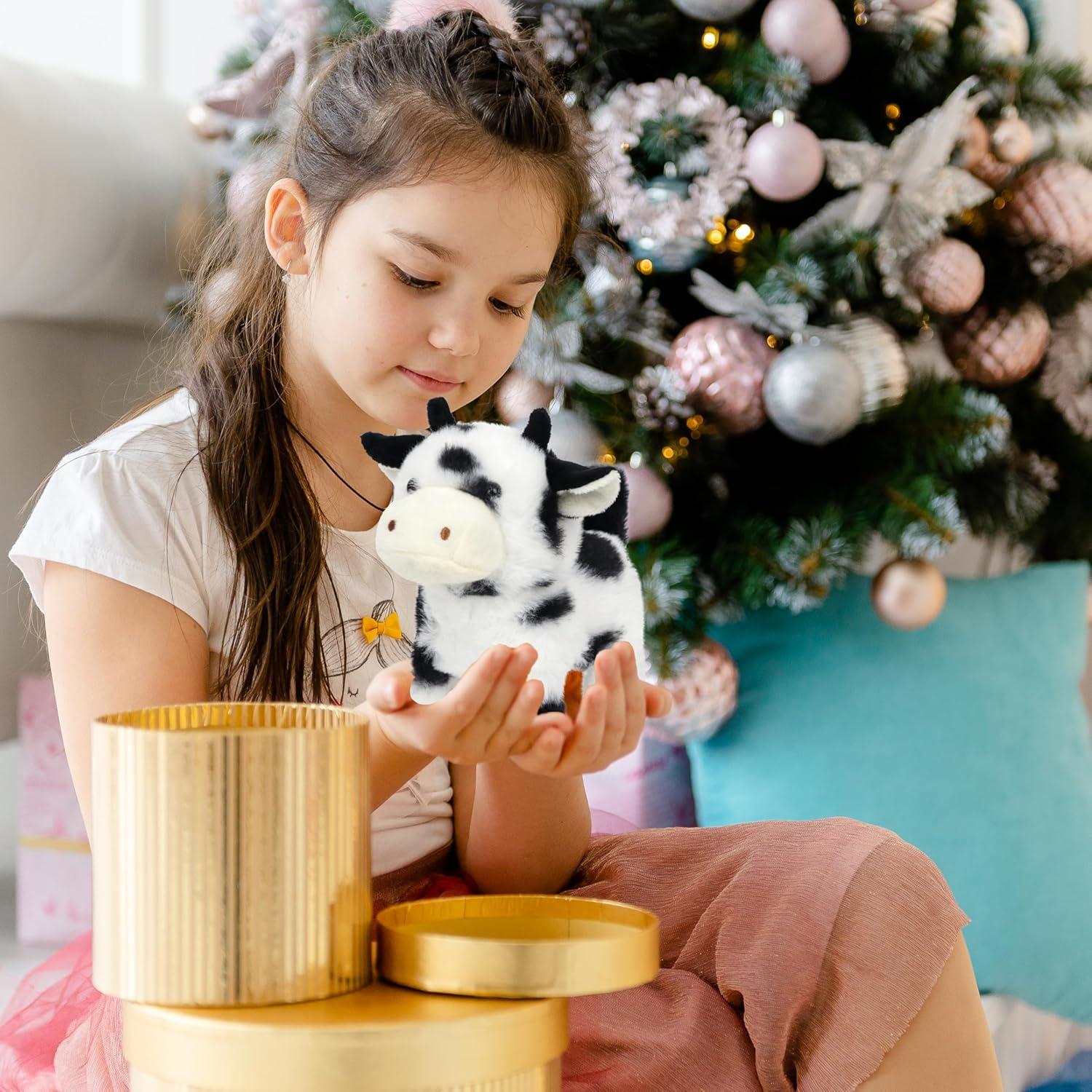 Juguete de Peluche Interactivo Easfan Vaca Negra 18 cm