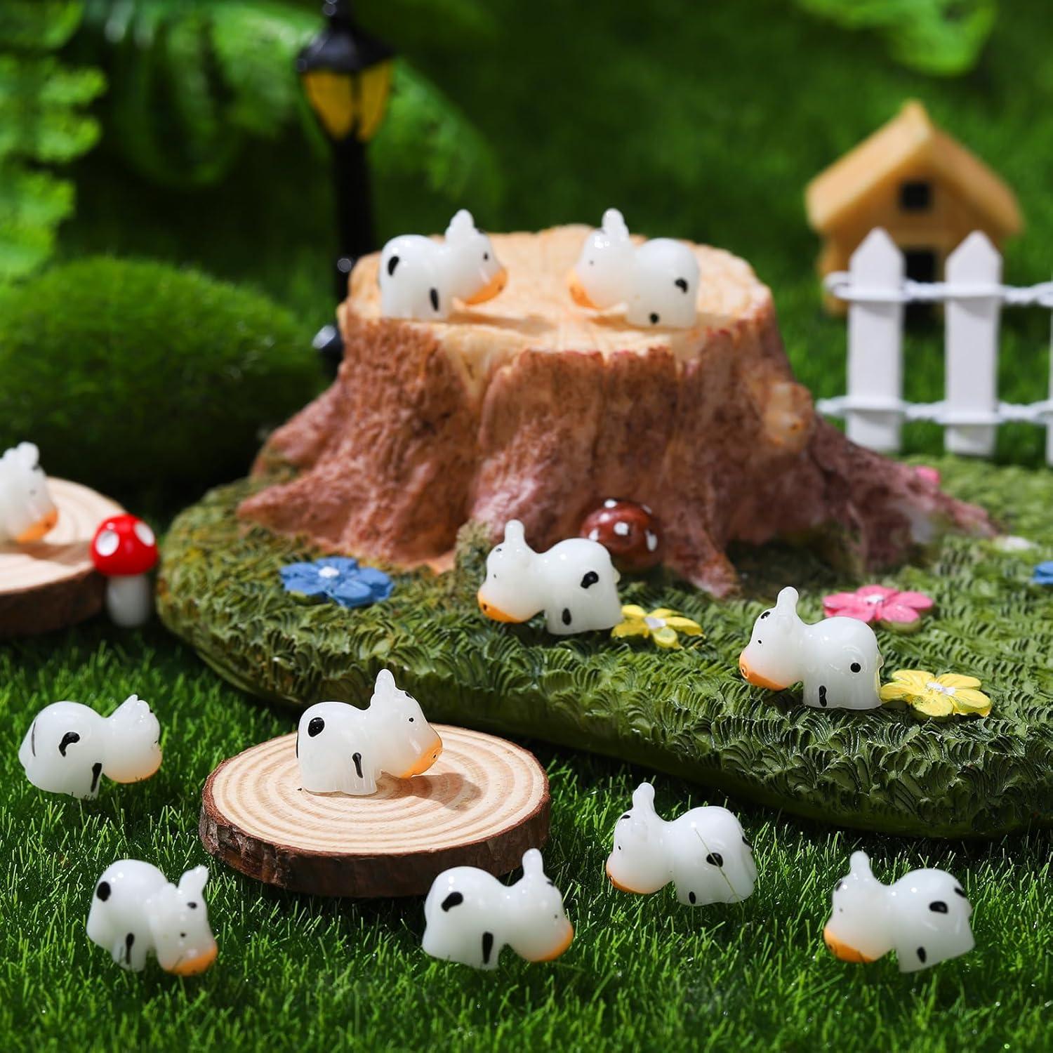 50 Mini Vacas Luminiscentes de Resina Leinuosen para Jardín
