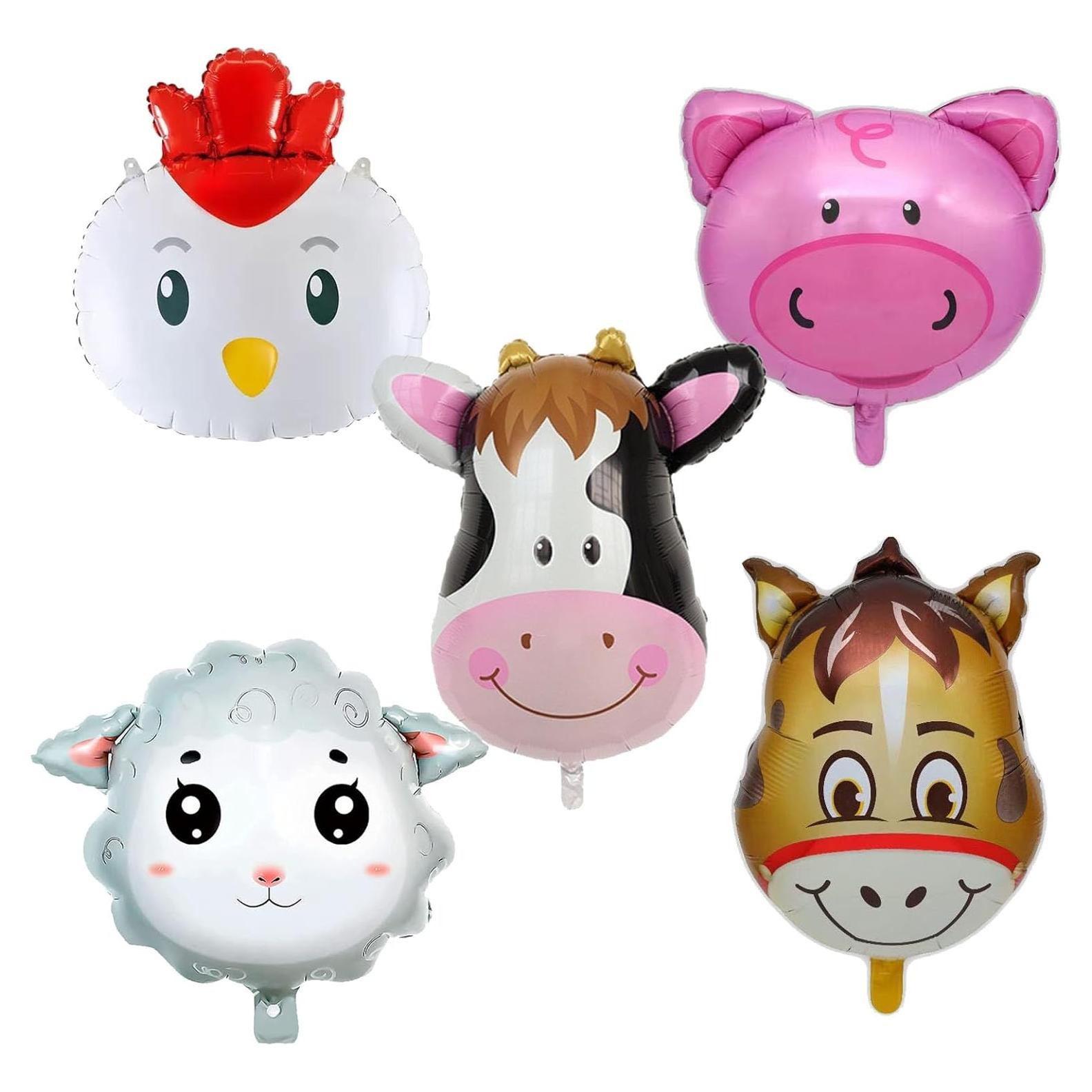 5 Globos de Aluminio de Animales de Granja LYK