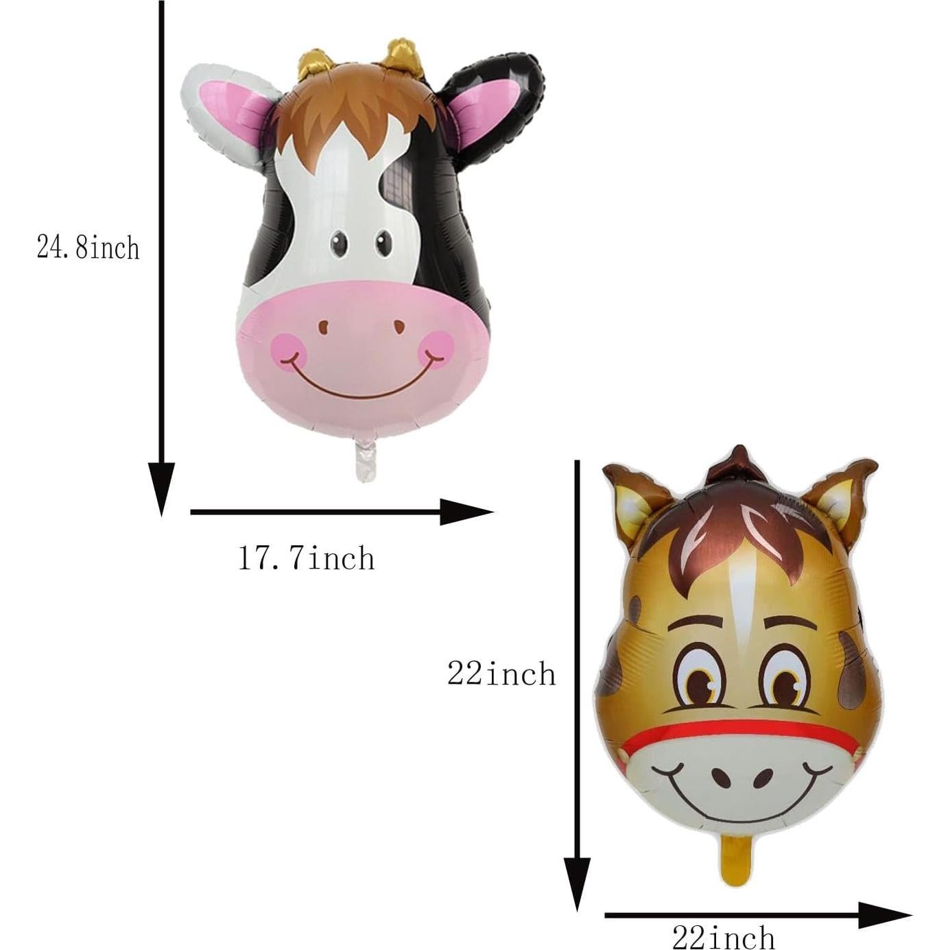 5 Globos de Aluminio de Animales de Granja LYK